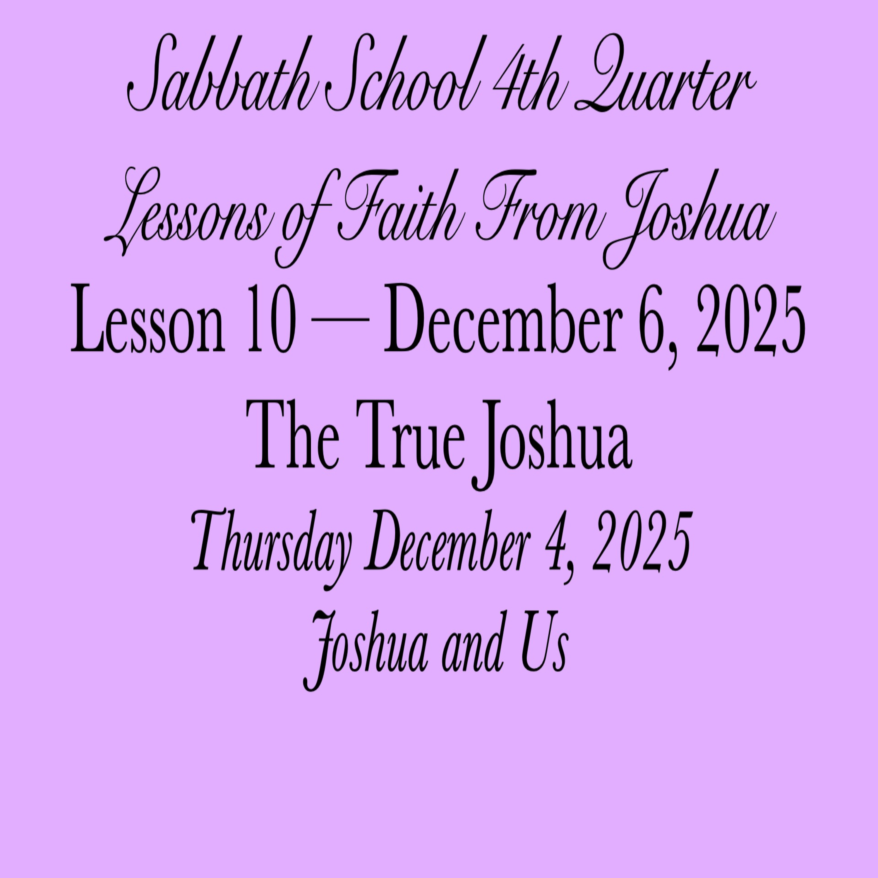 The True Joshua — Joshua and Us