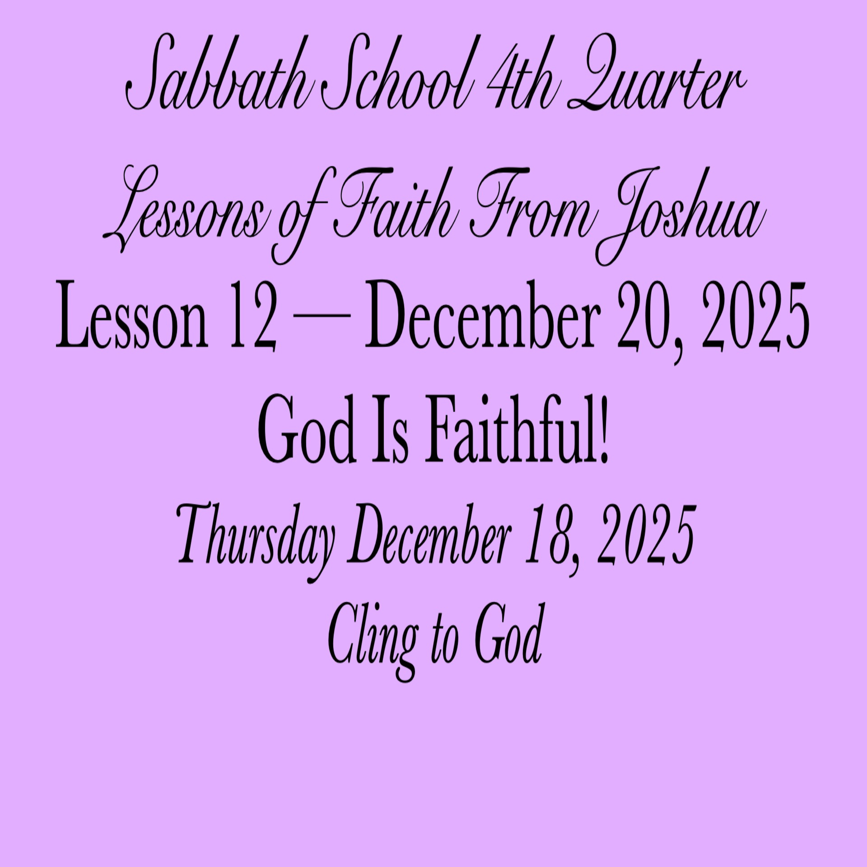 God Is Faithful! — Cling to God