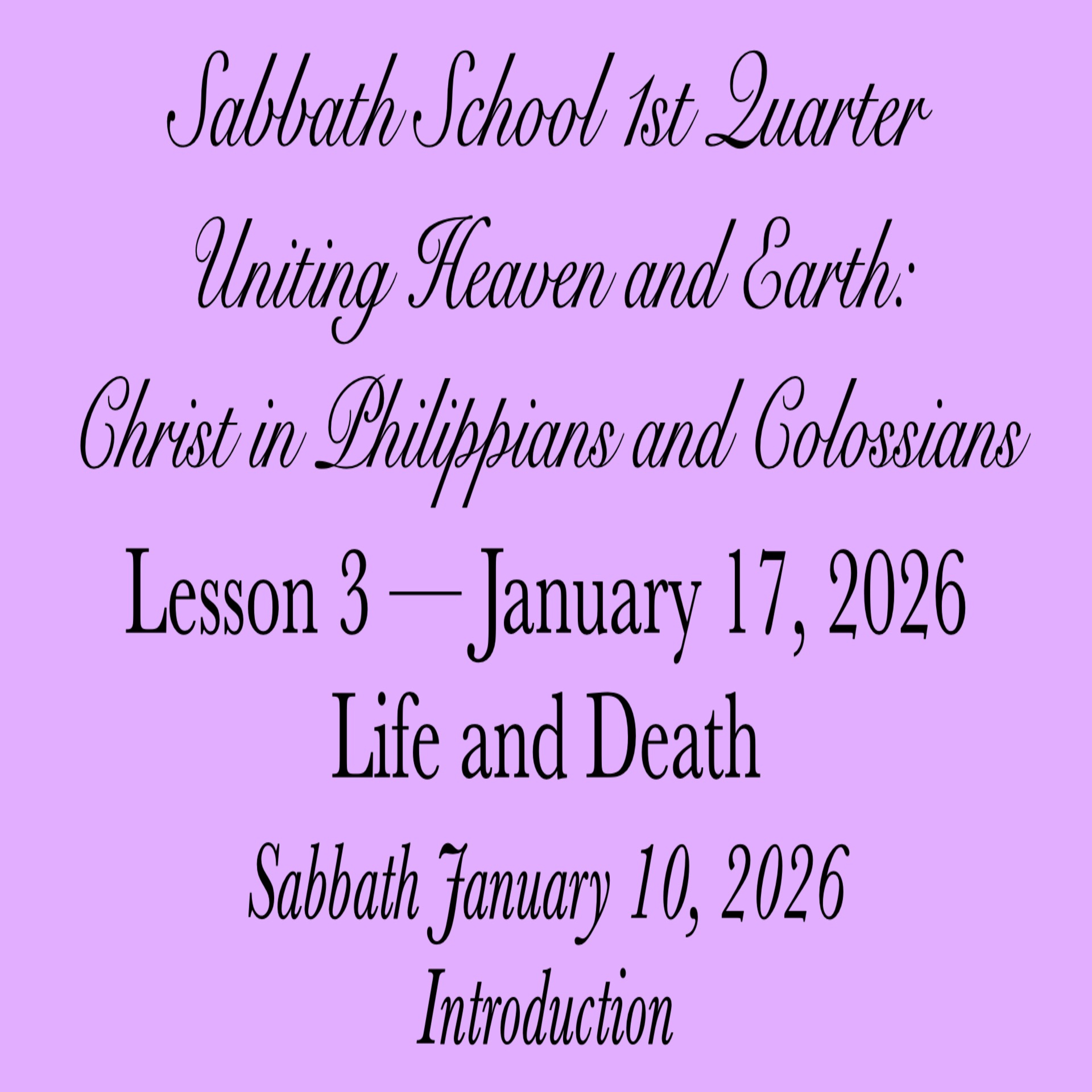 Life and Death — Introduction