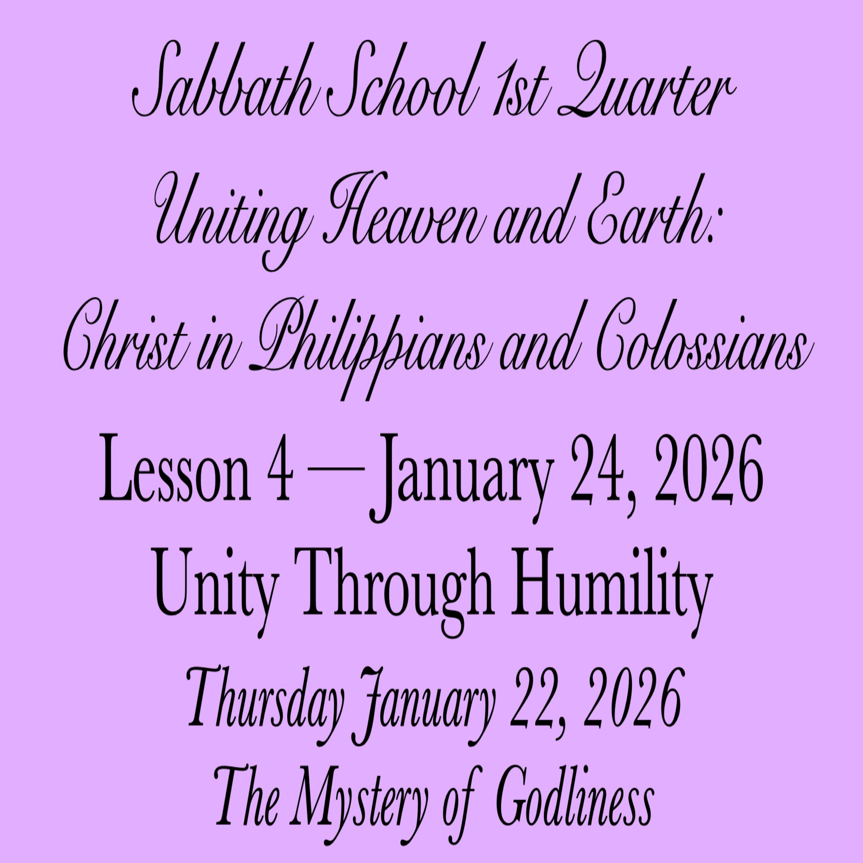 Unity Through Humility — The Mystery of Godliness