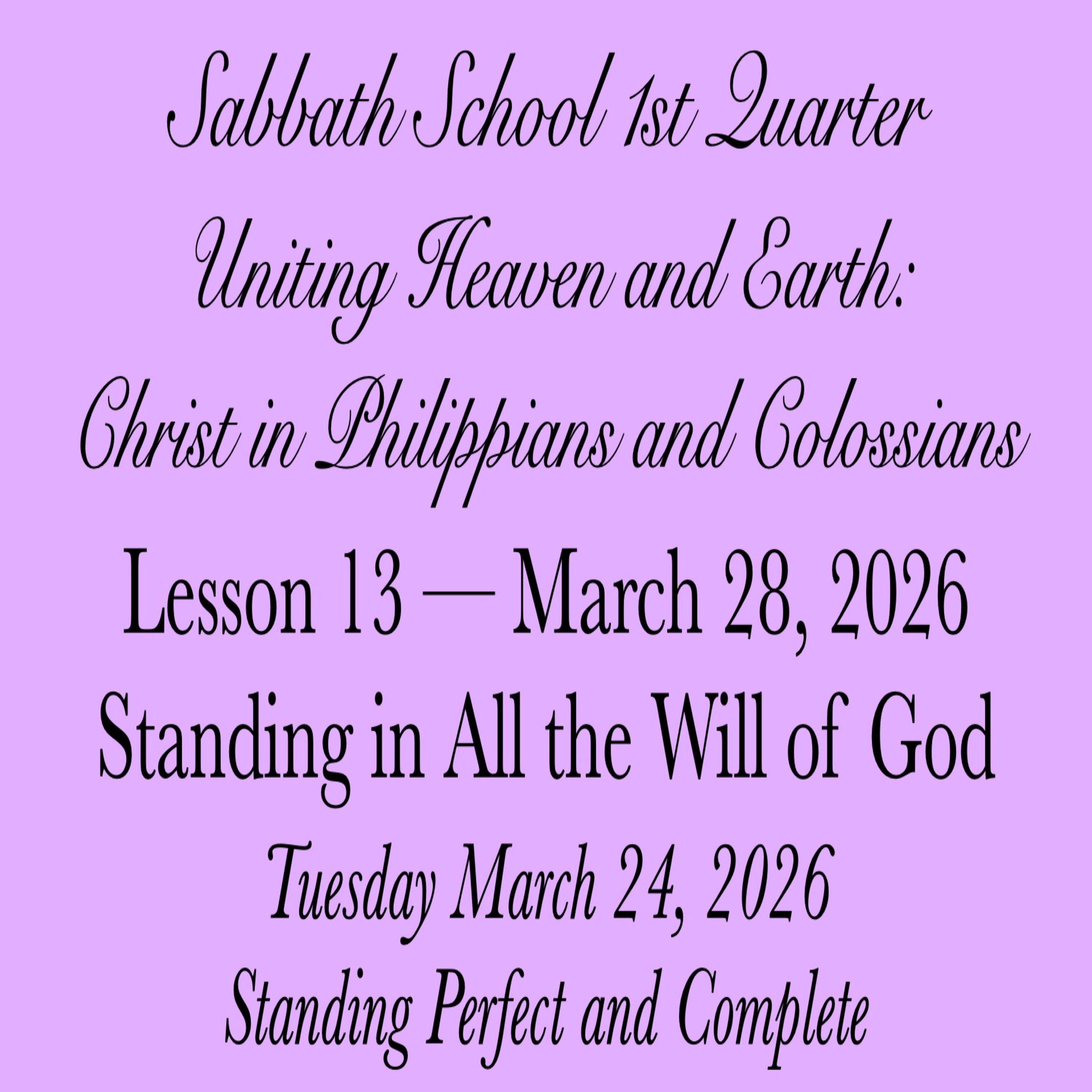 Standing in All the Will of God — Standing Perfect and Complete