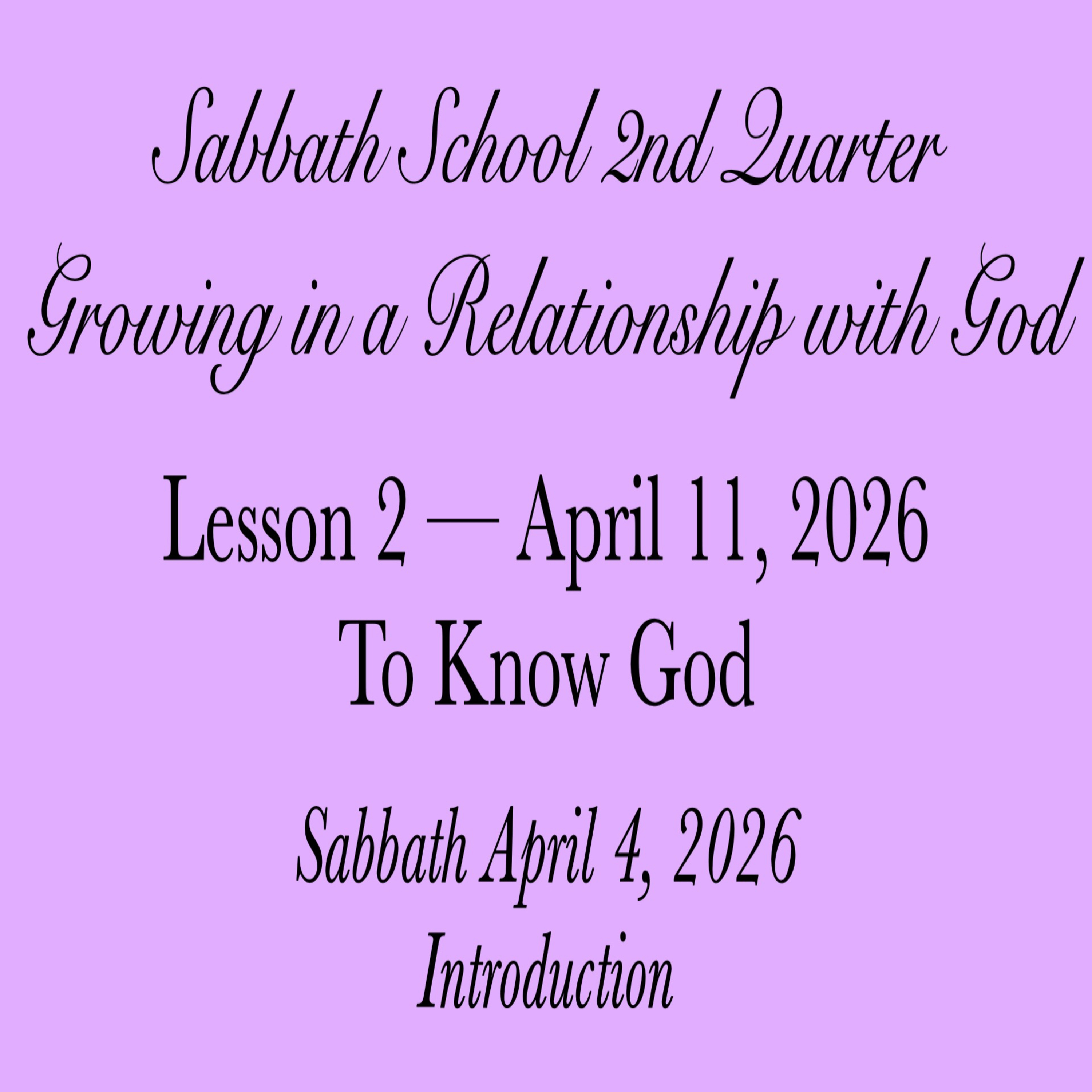 To Know God — Introduction