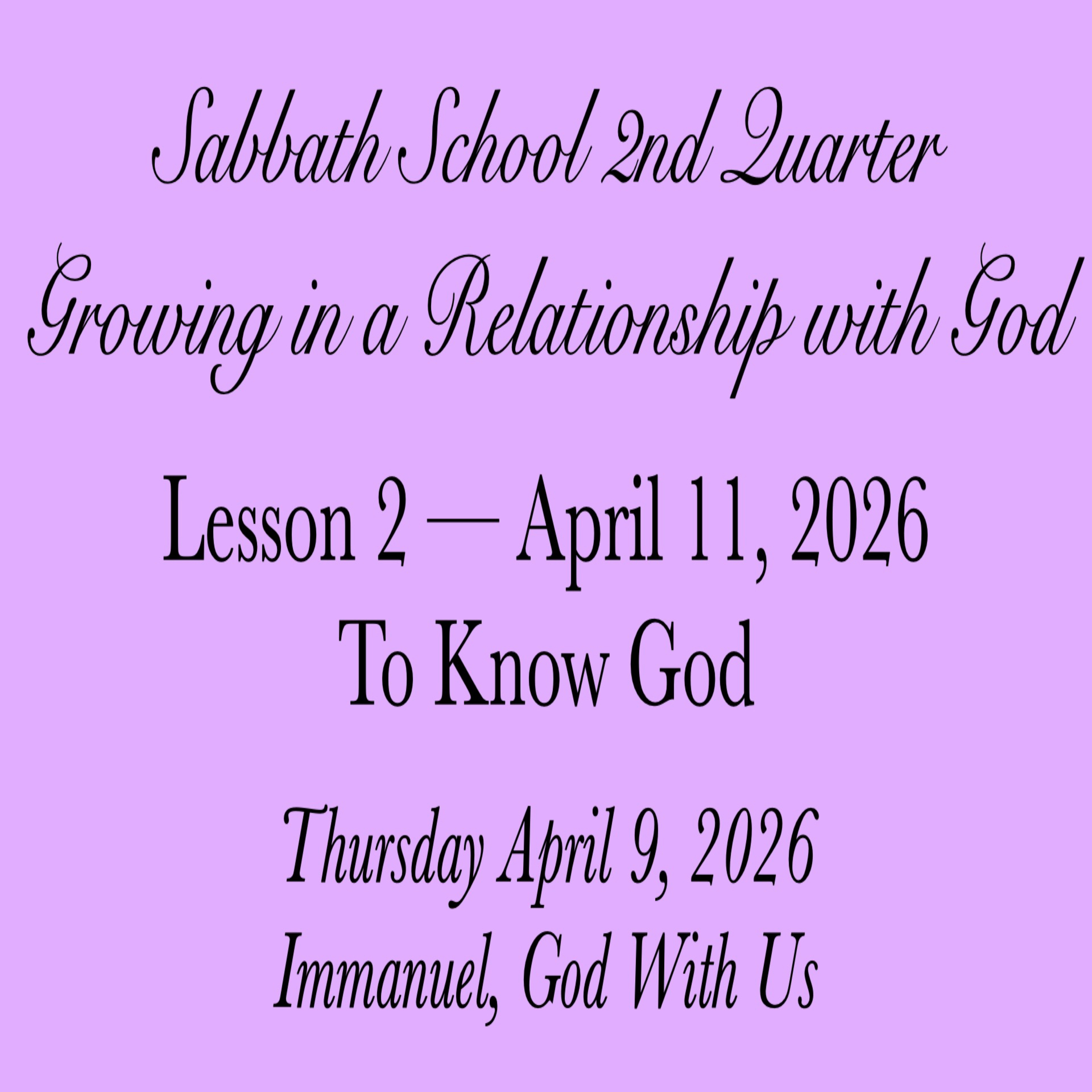 To Know God — Immanuel, God With Us