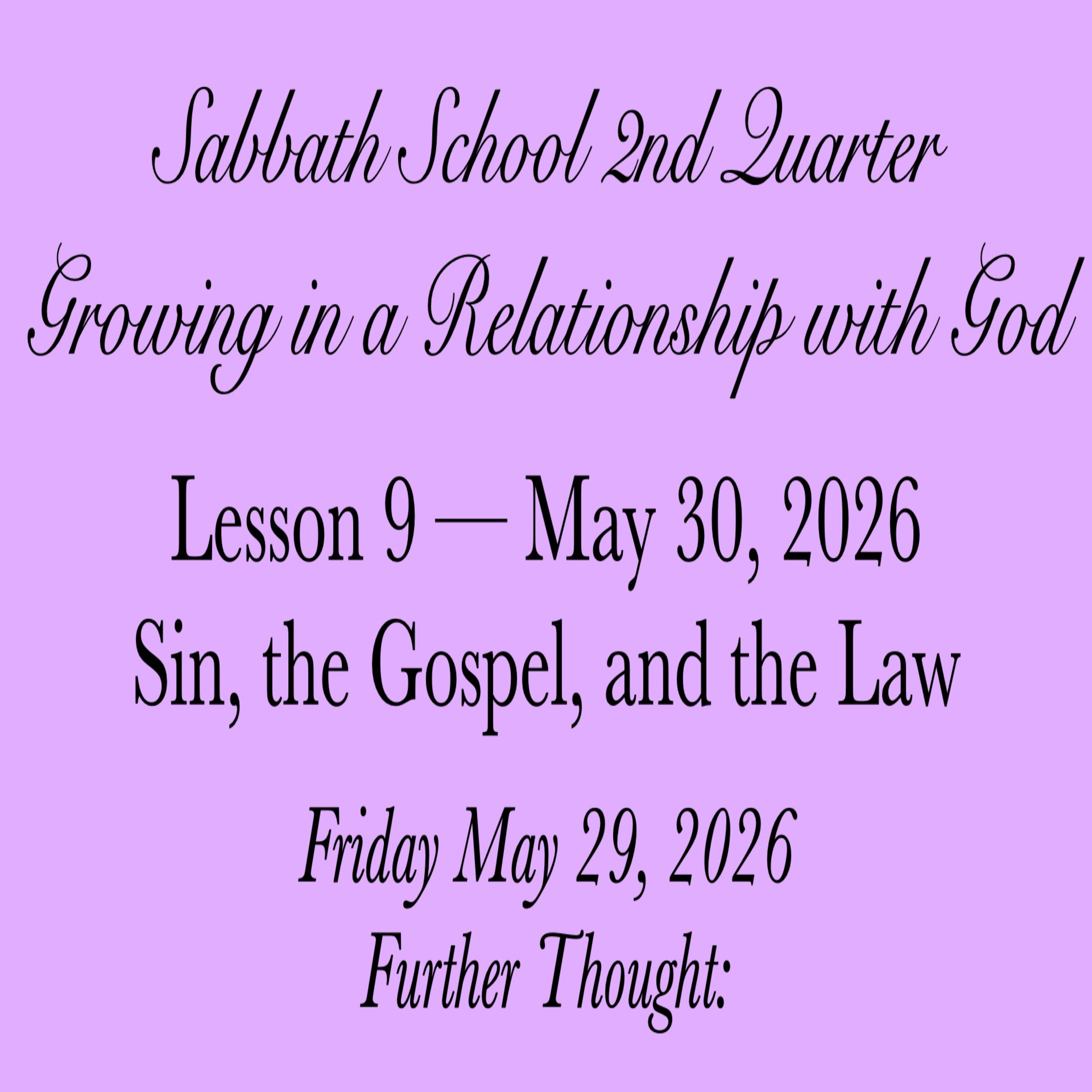 Sin, the Gospel, and the Law — Further Thought: episode artwork