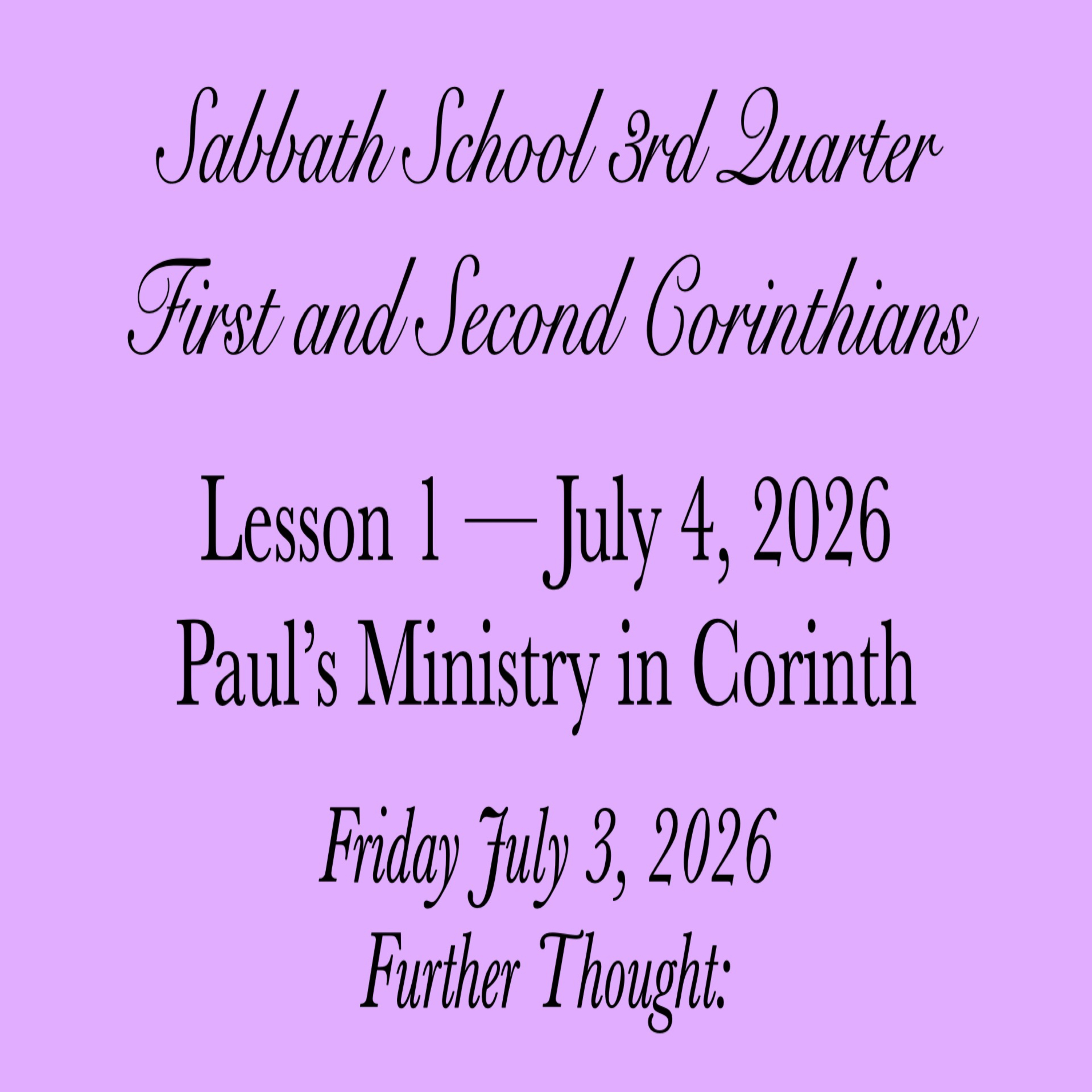 Paul’s Ministry in Corinth — Further Thought: episode artwork
