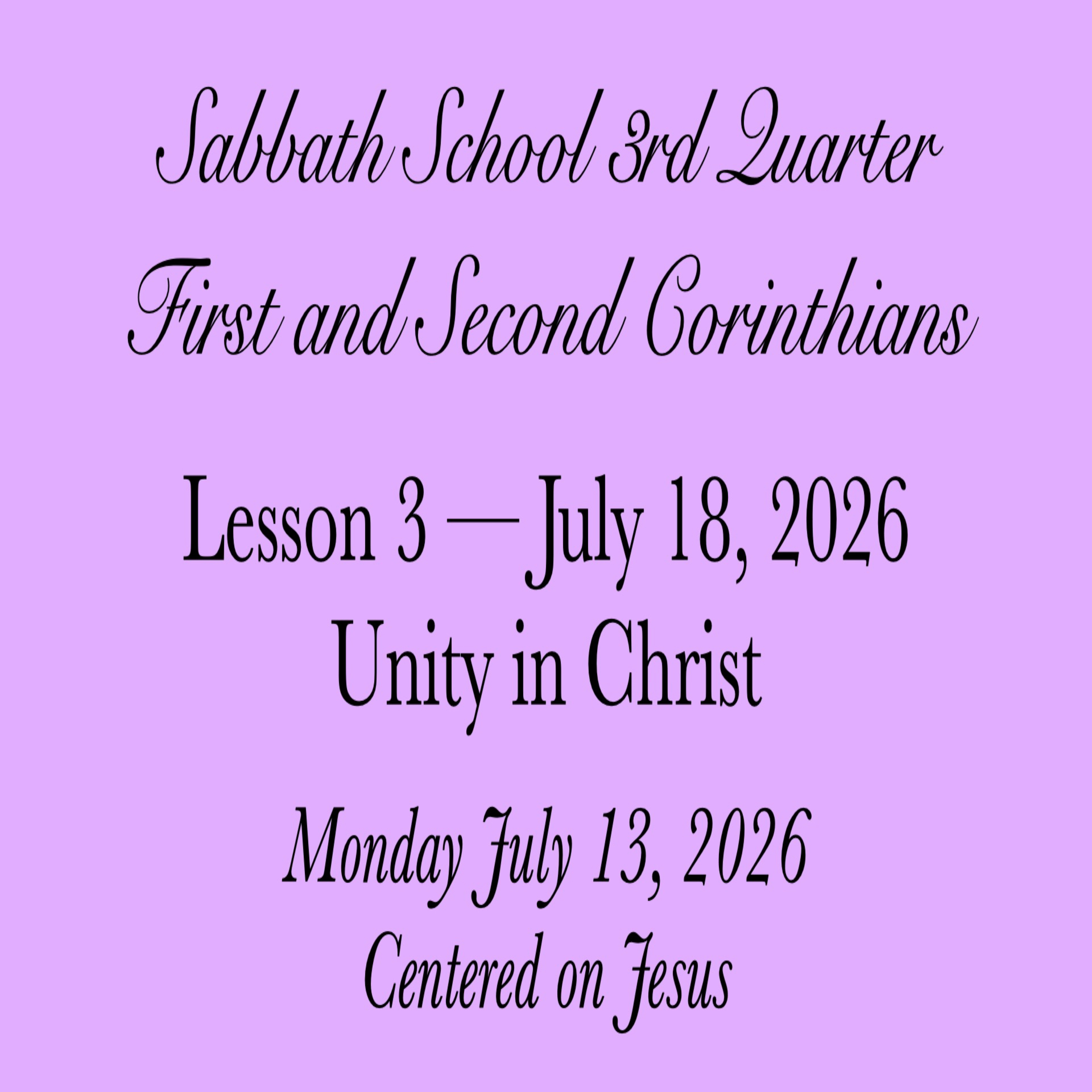 Unity in Christ — Centered on Jesus