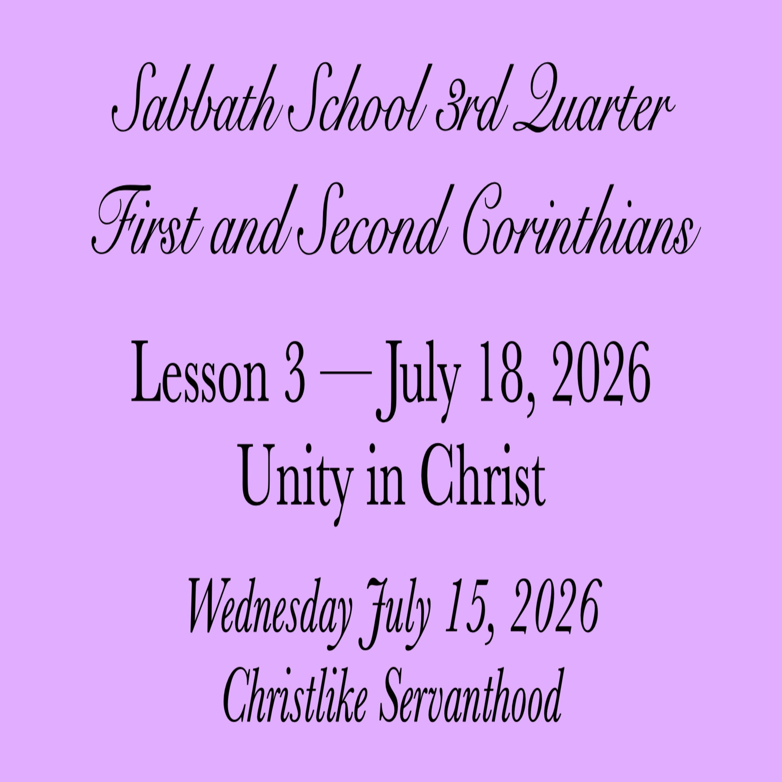 Unity in Christ — Christlike Servanthood