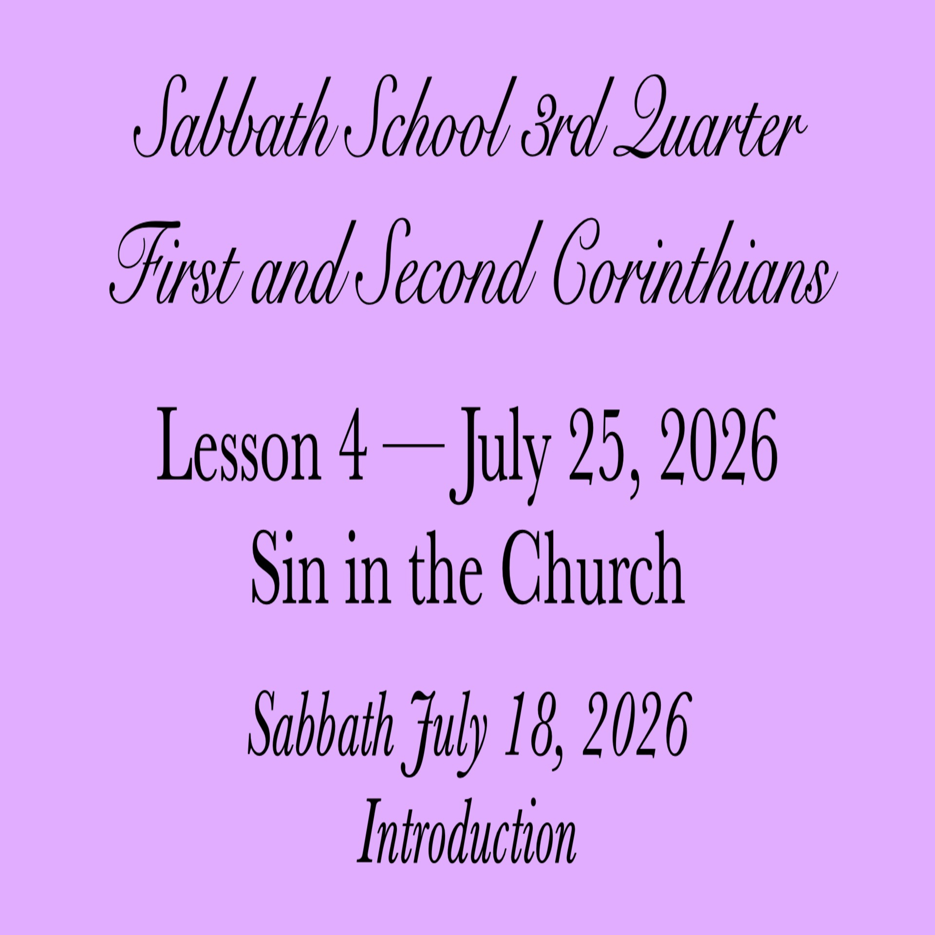 Sin in the Church — Introduction