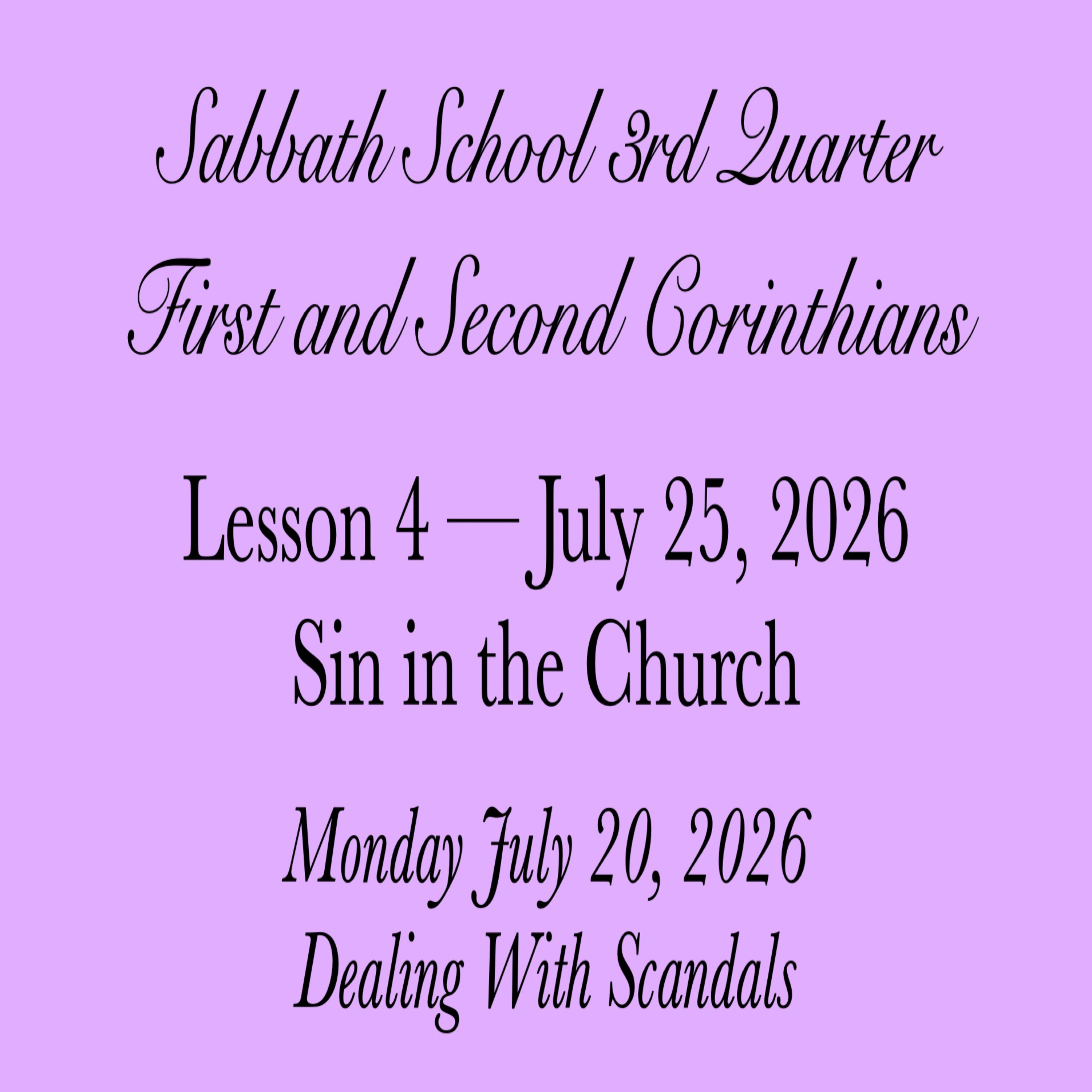 Sin in the Church — Dealing With Scandals