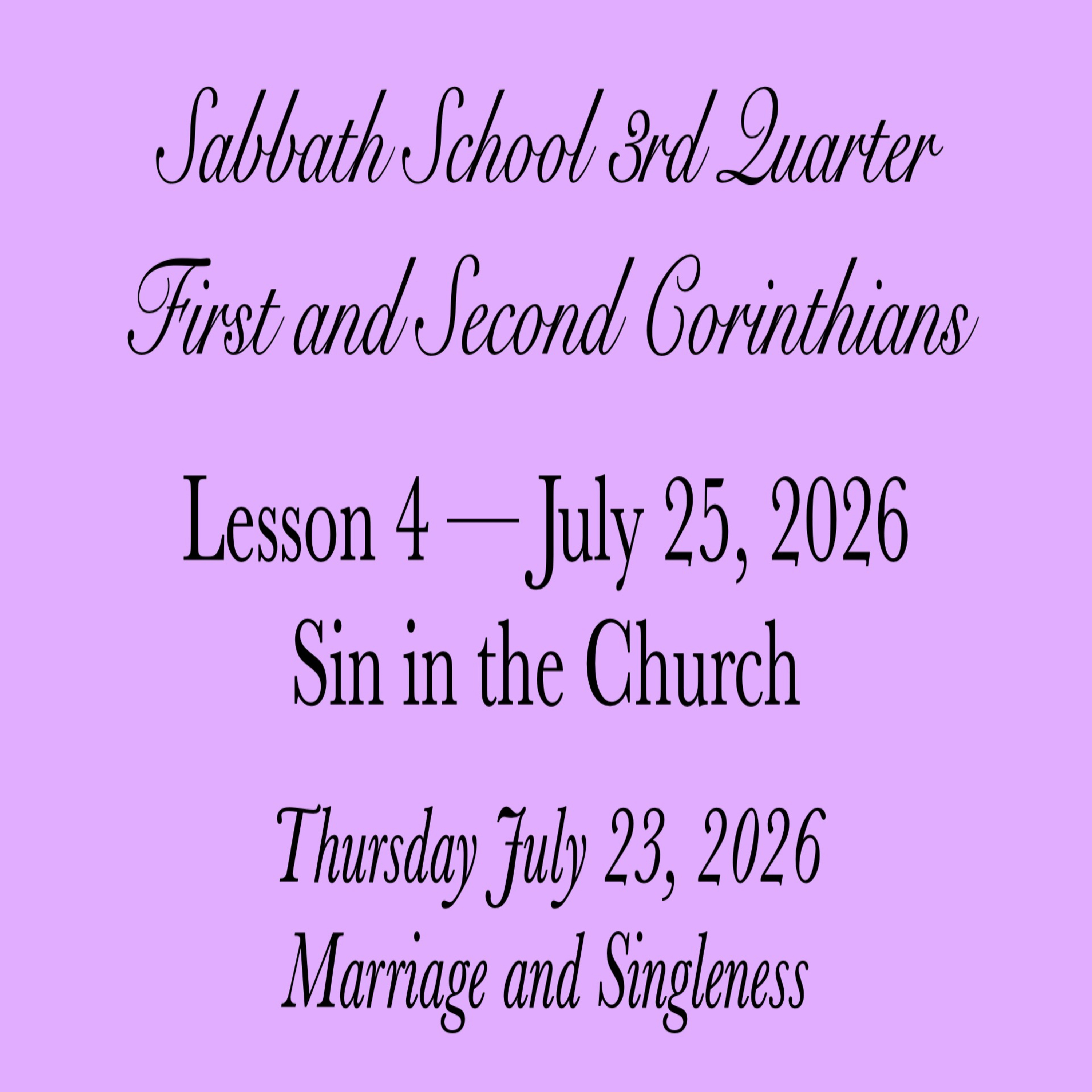 Sin in the Church — Marriage and Singleness