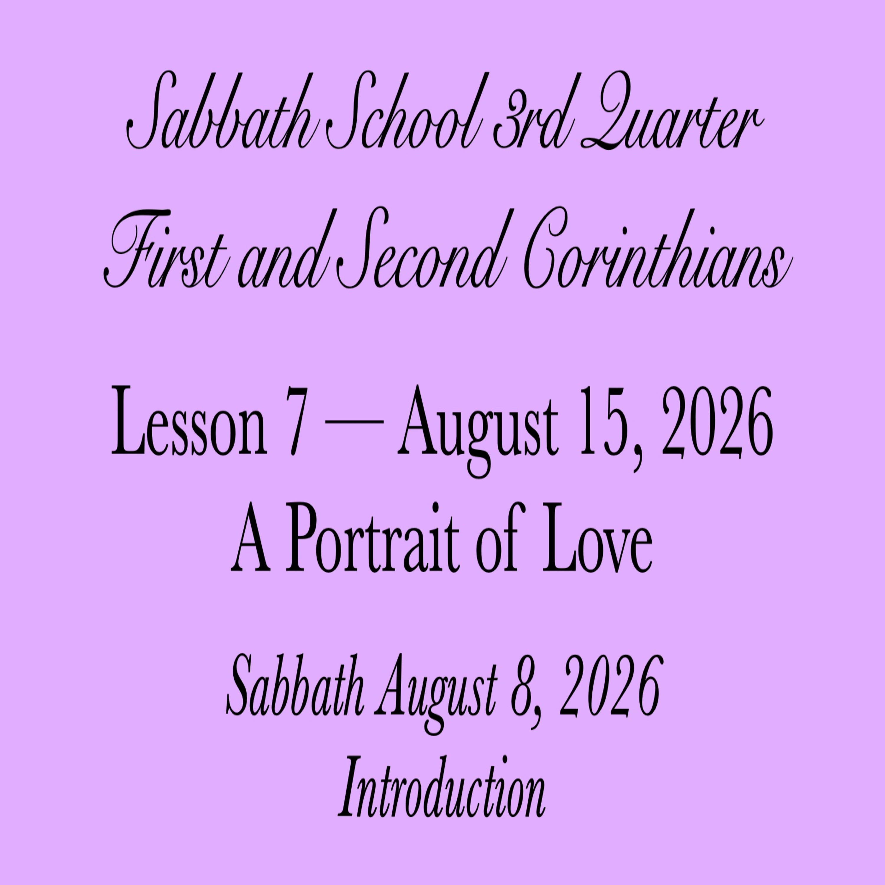 A Portrait of Love — Introduction