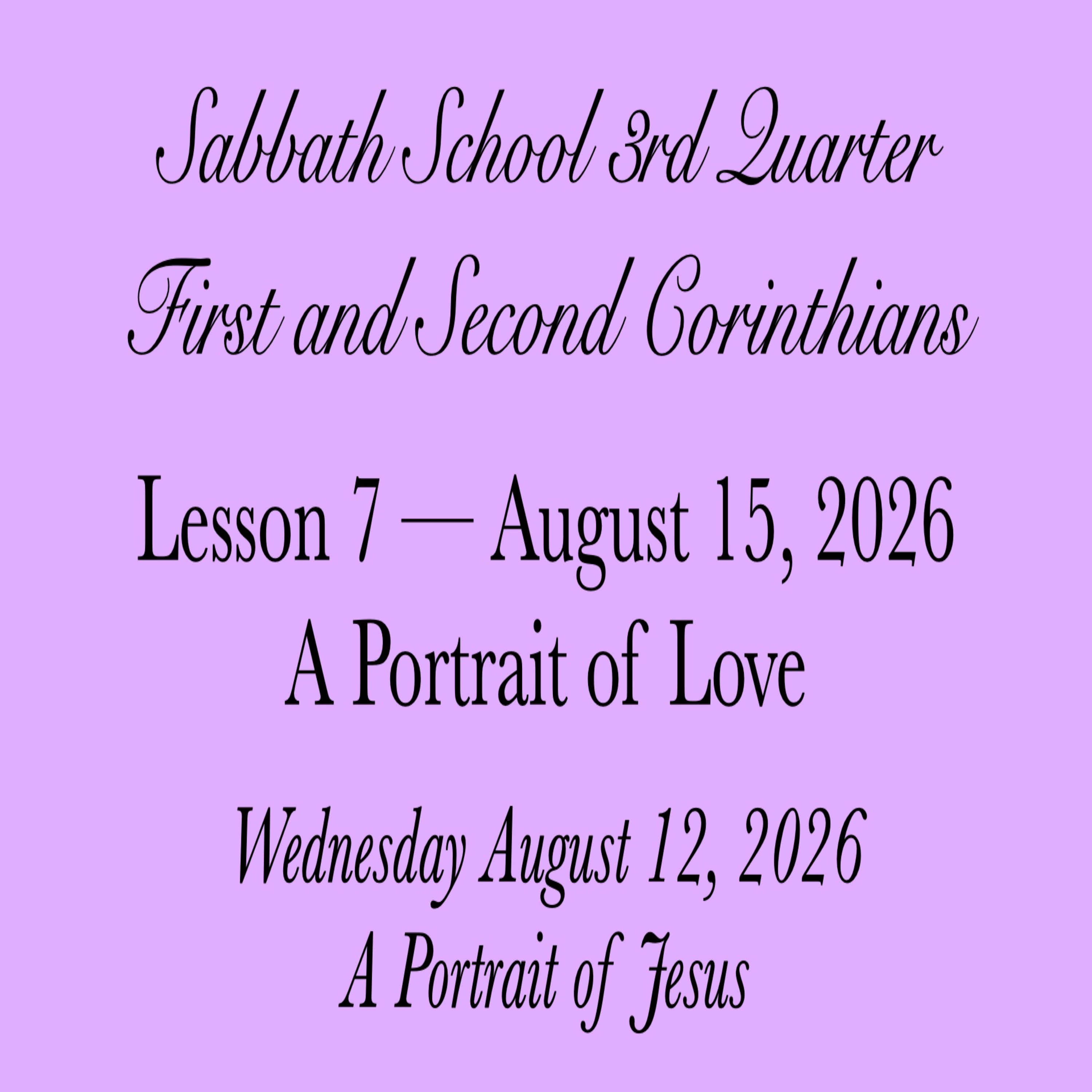 A Portrait of Love — A Portrait of Jesus