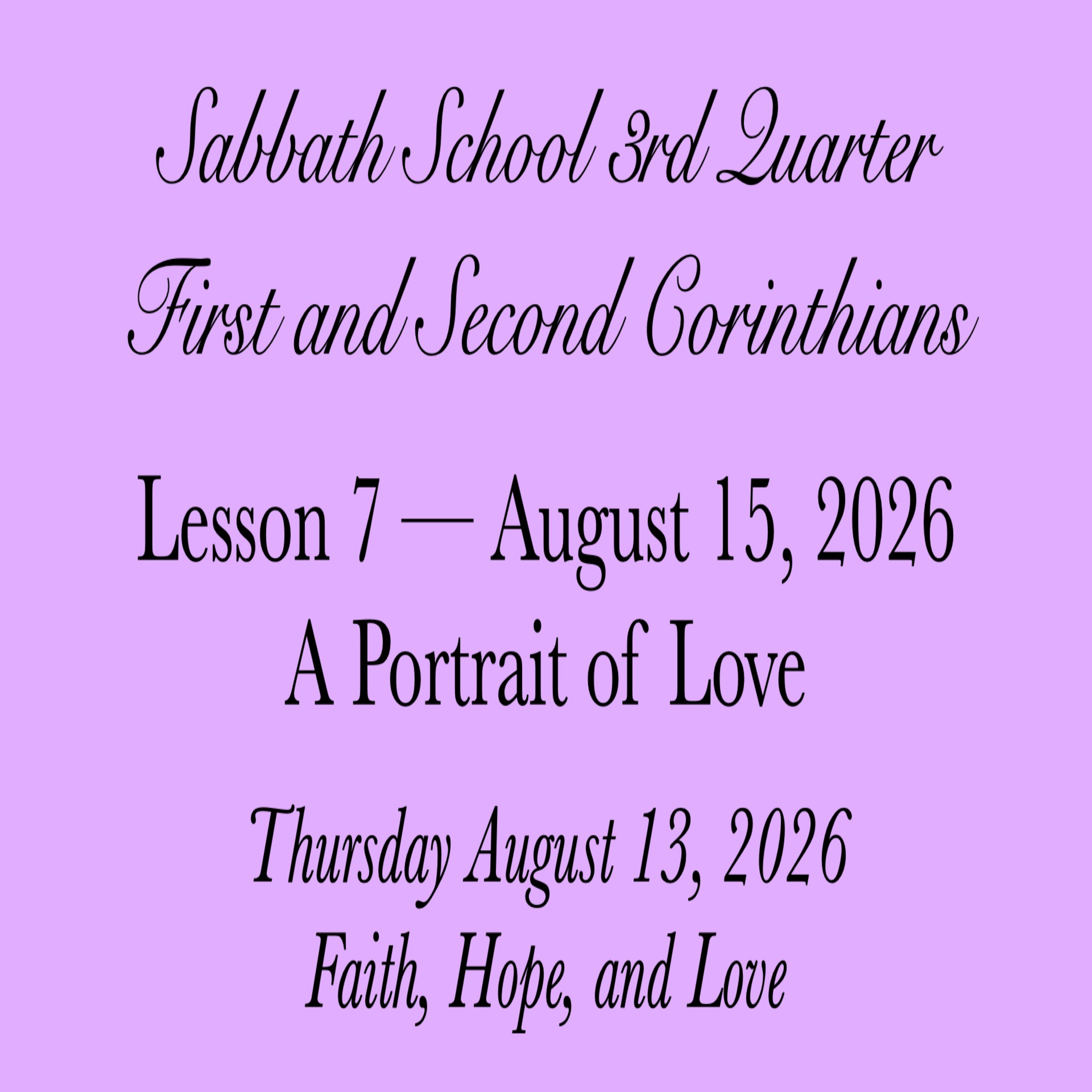 A Portrait of Love — Faith, Hope, and Love