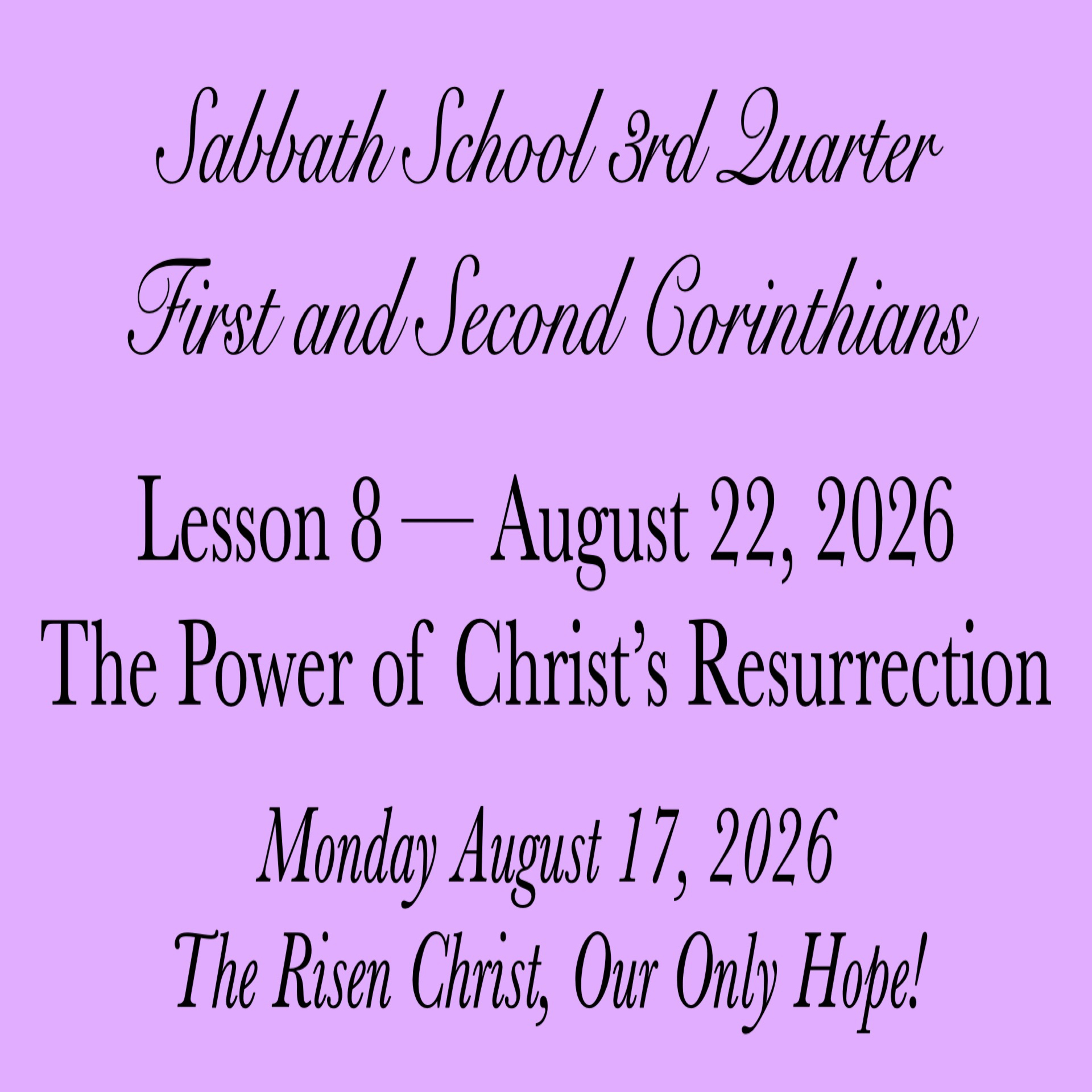 Pastor Obed Matus — Sabbath School Bible Study Guide — Seventh-day Adventist Church