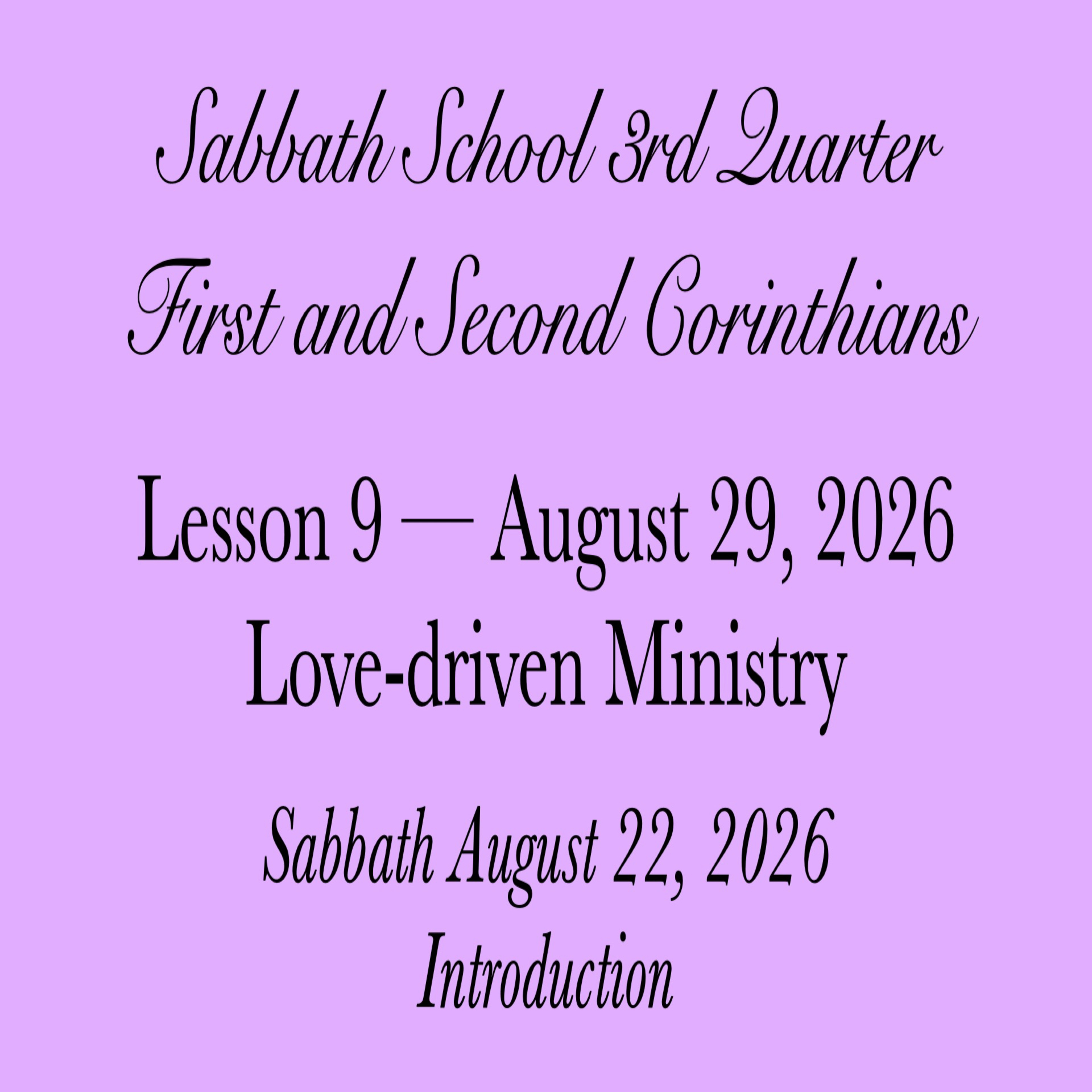 Love-driven Ministry — Introduction