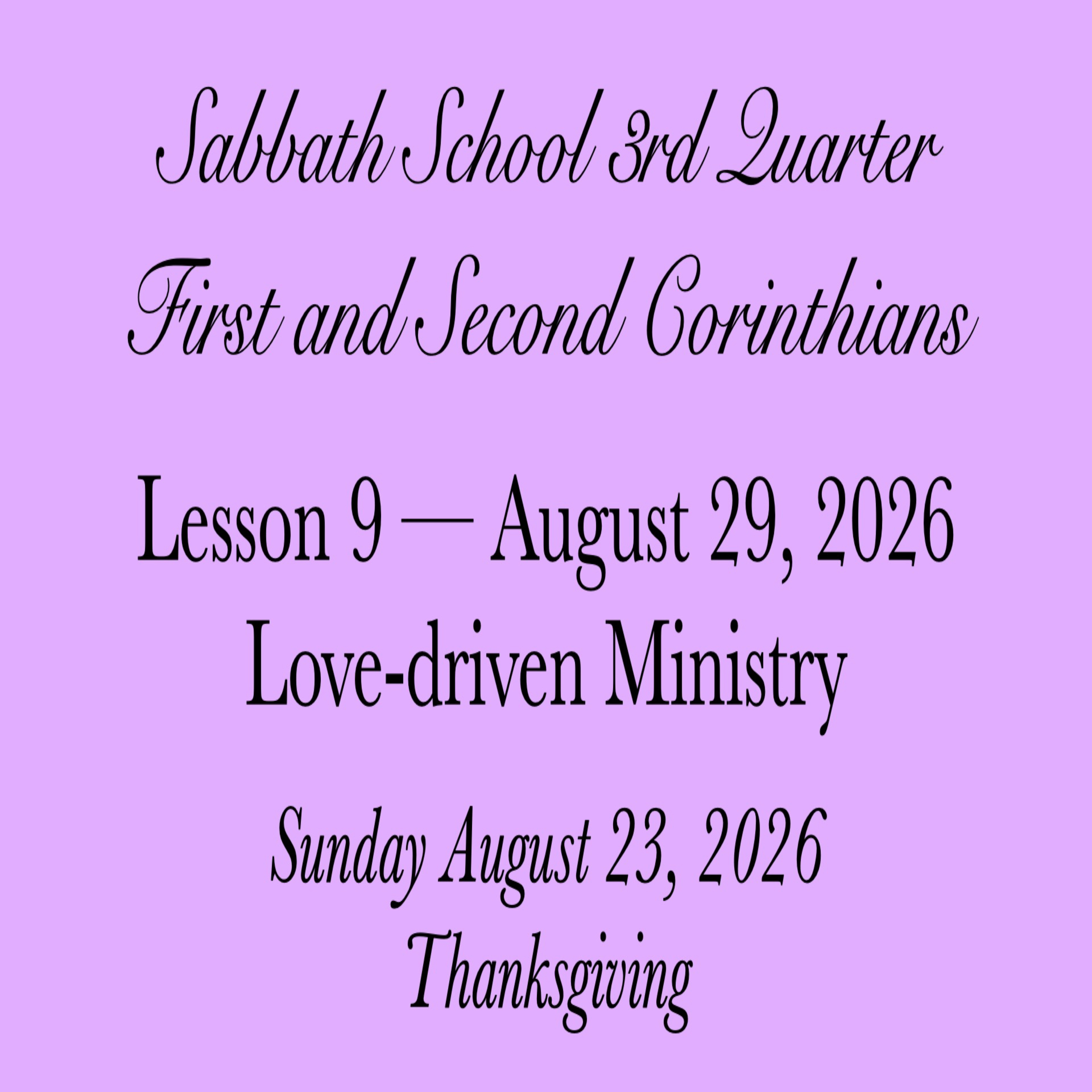 Love-driven Ministry — Thanksgiving