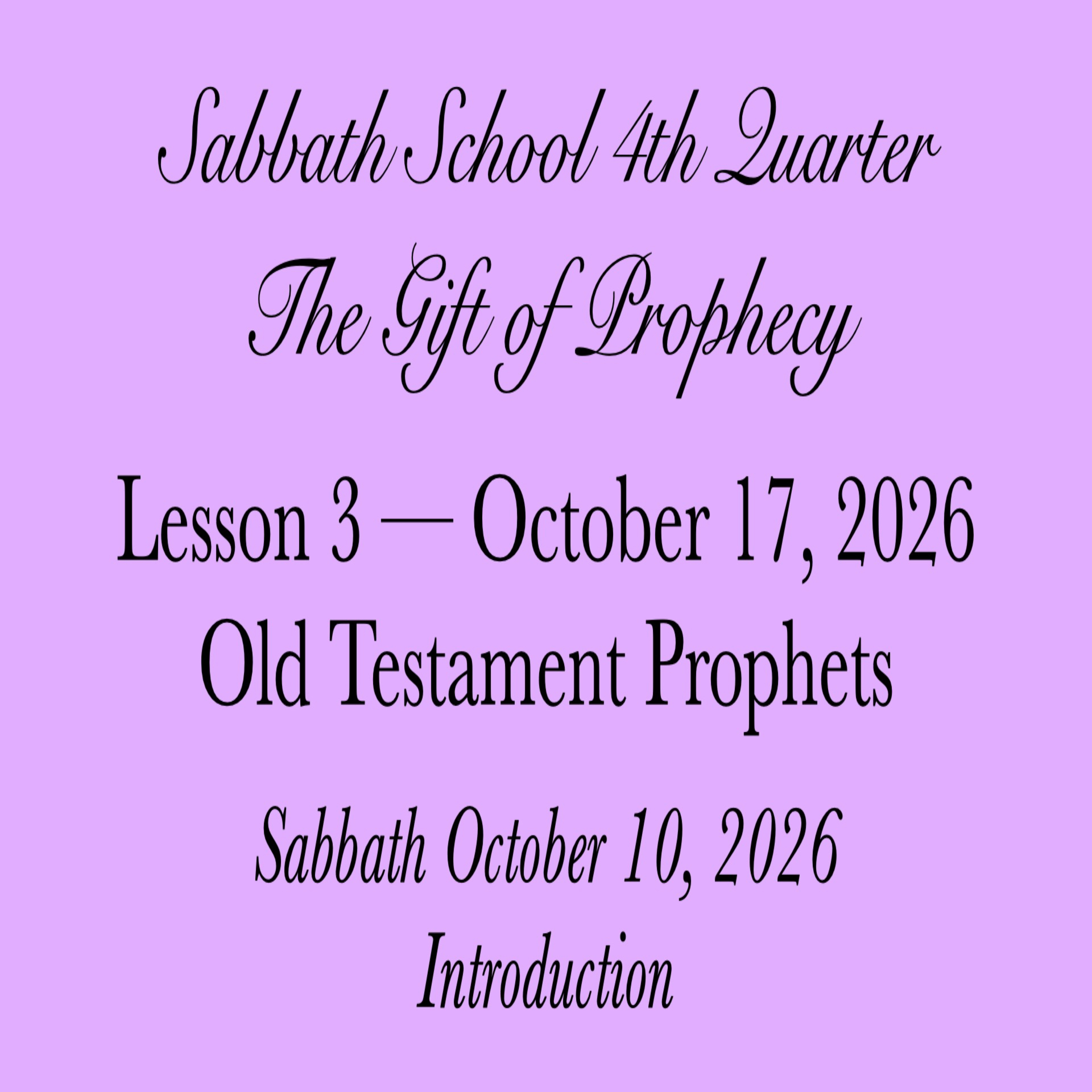 Old Testament Prophets — Introduction