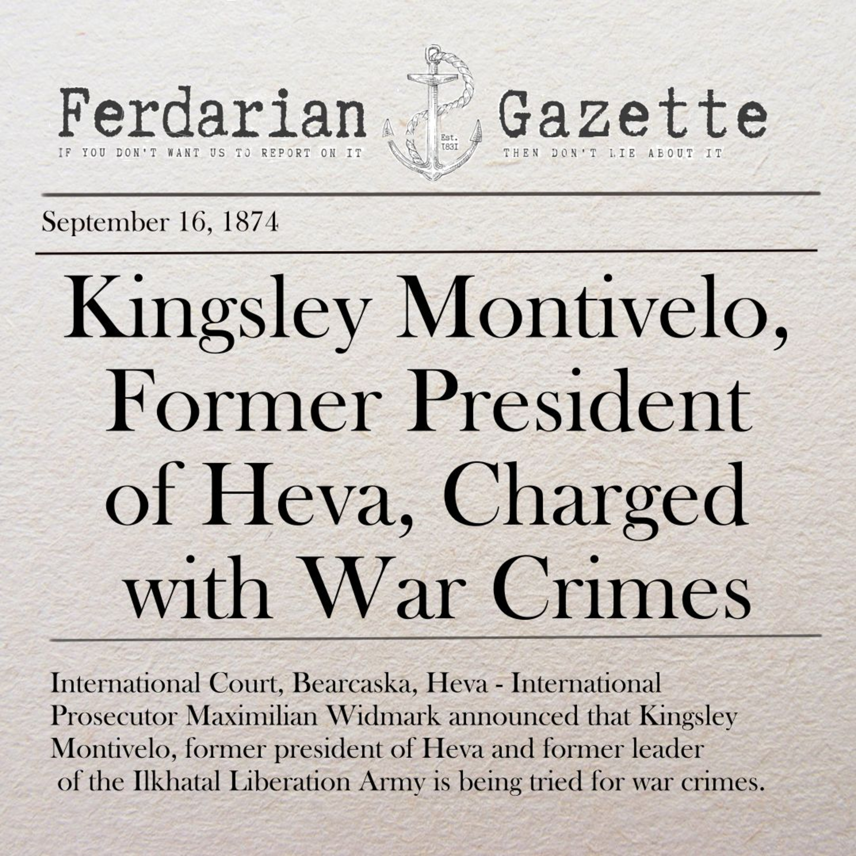 Episode 1 - Kingsley Montivelo, Former President of Heva, Charged With War Crimes episode artwork