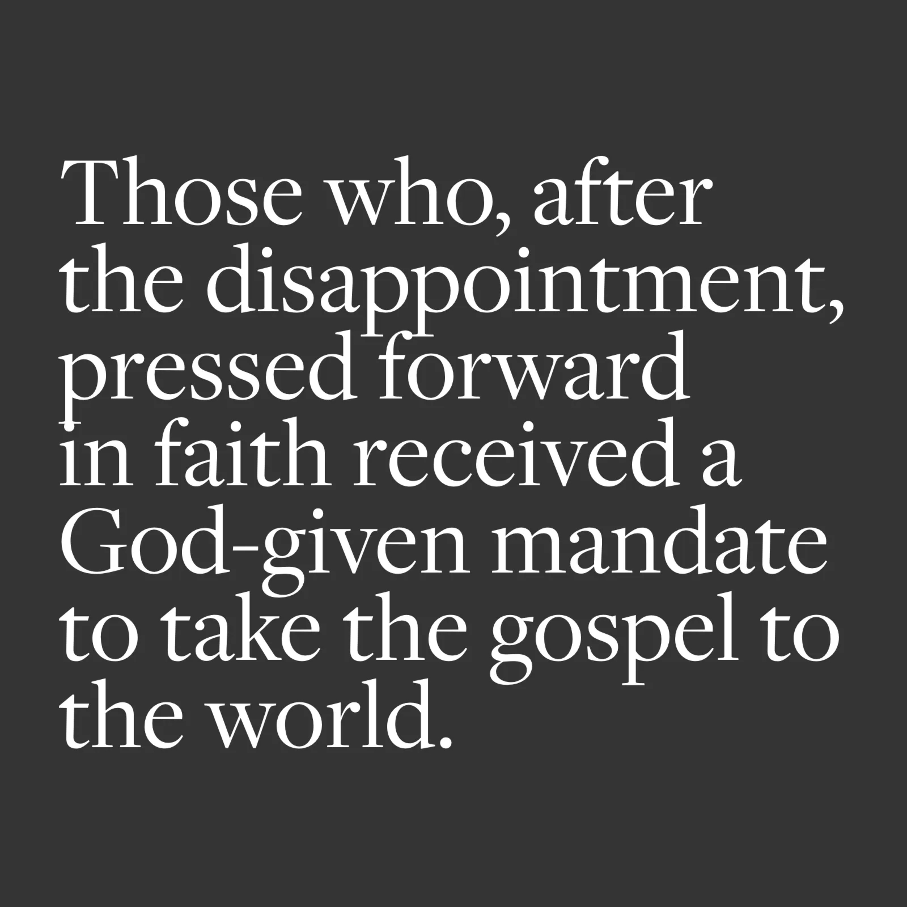 2025 Monday – The Mission