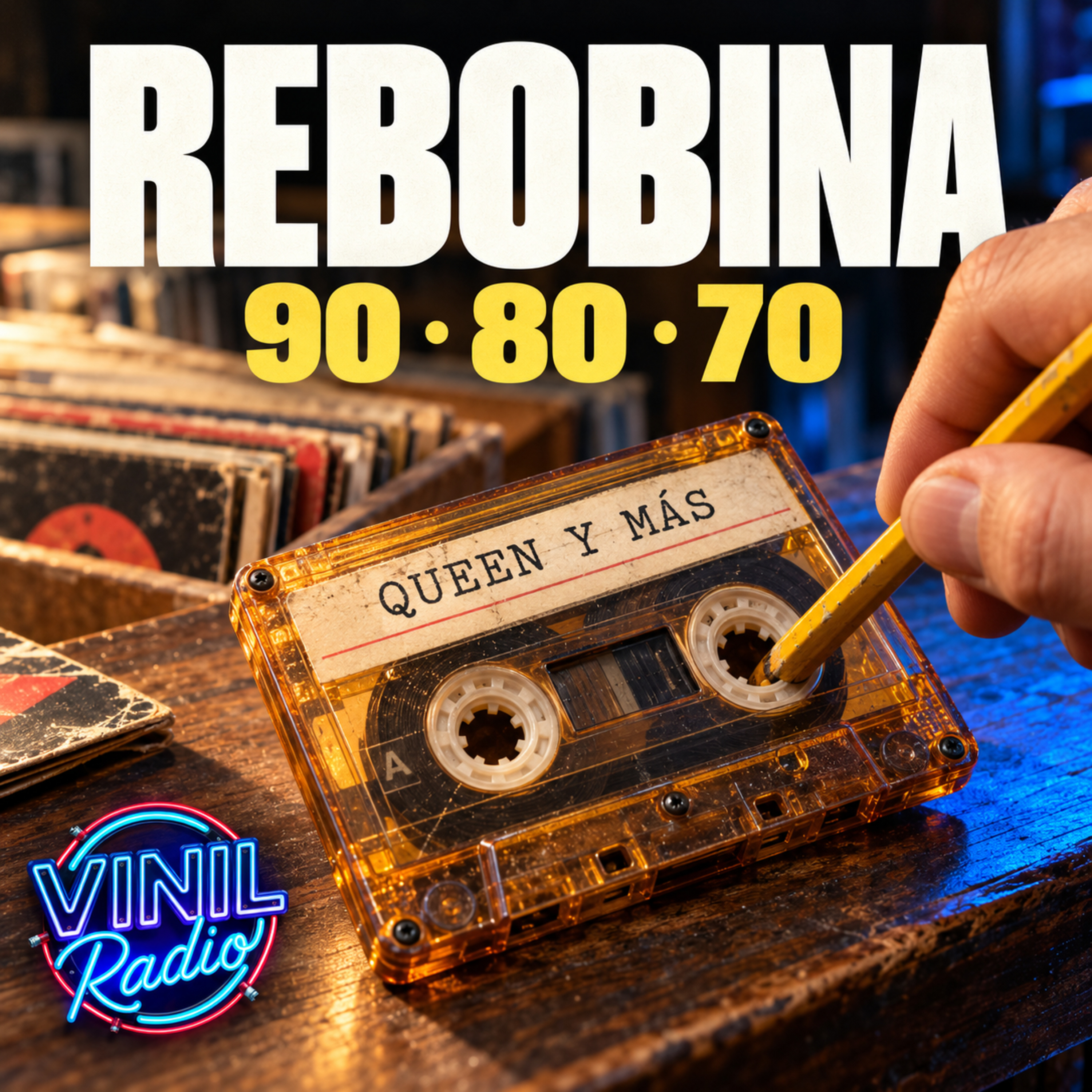 Portada de Rebobina los 90, 80 y 70: Queen y otros grandes clásicos | Vinil Radio