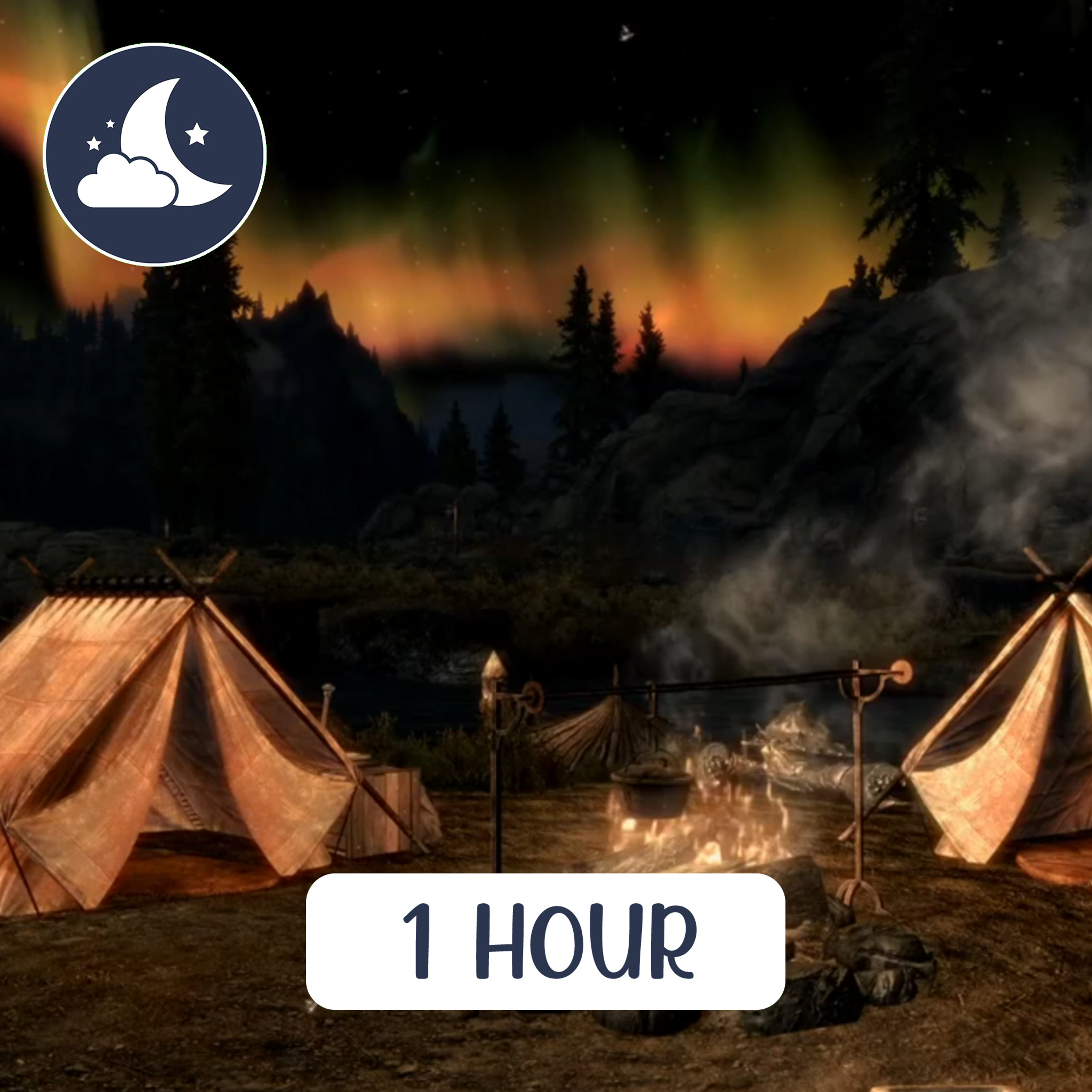 Skyrim Night Ambience: Campfire, Wind & Crickets for Sleep & Relaxation