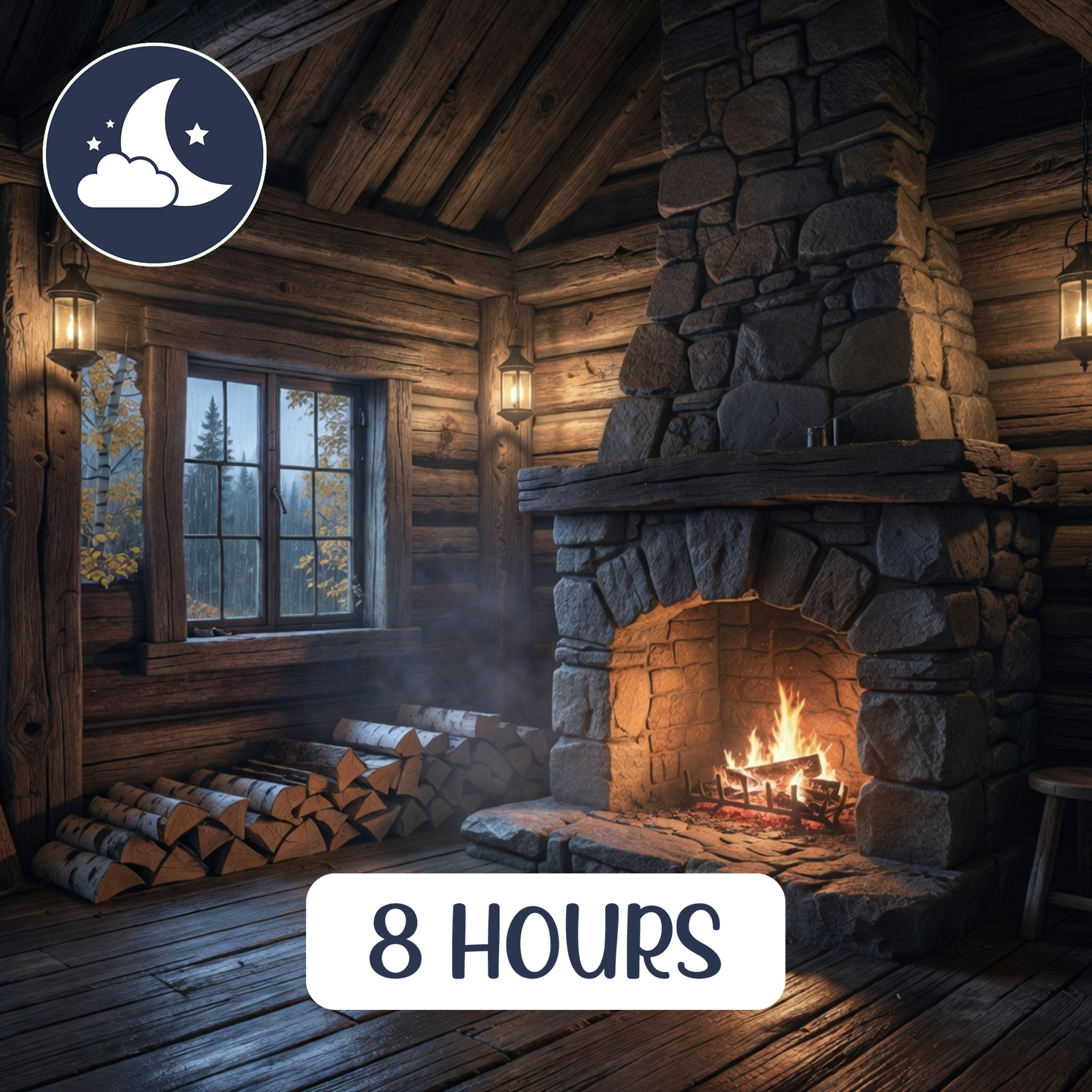 Skyrim Cozy Fireplace Rain Ambience: 8 Hours of Fire and Rain Sounds for Deep Sleep and Relaxation