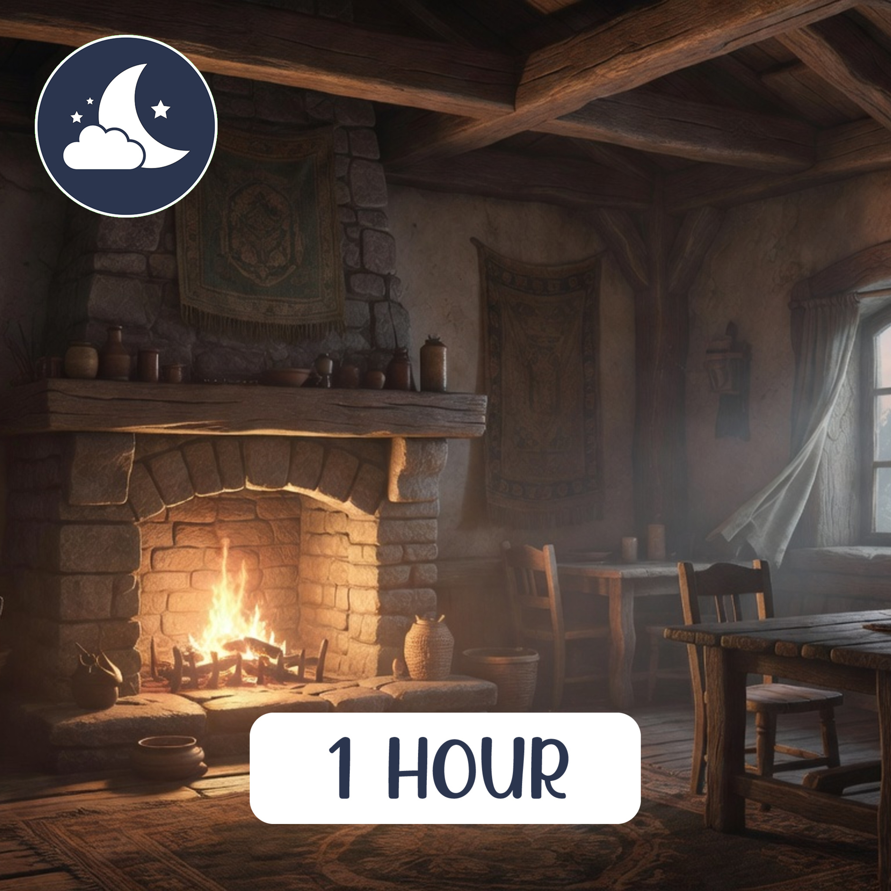 Skyrim Tavern Fireplace Ambience with Gentle Wind for Deep Sleep and Relaxation