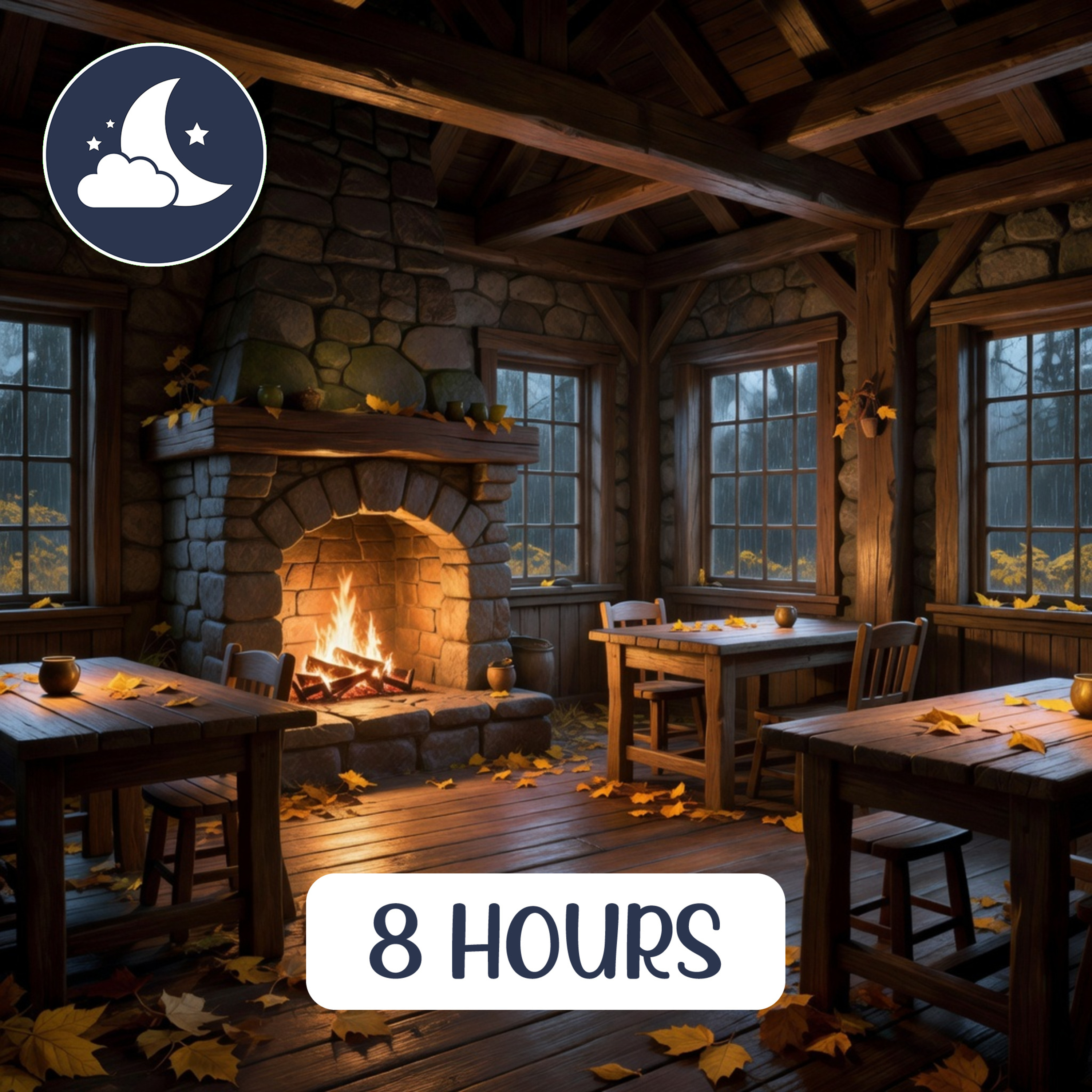 Skyrim Cozy Tavern Fire & Rain Ambience for Sleep and Deep Relaxation | 8 Hours episode artwork