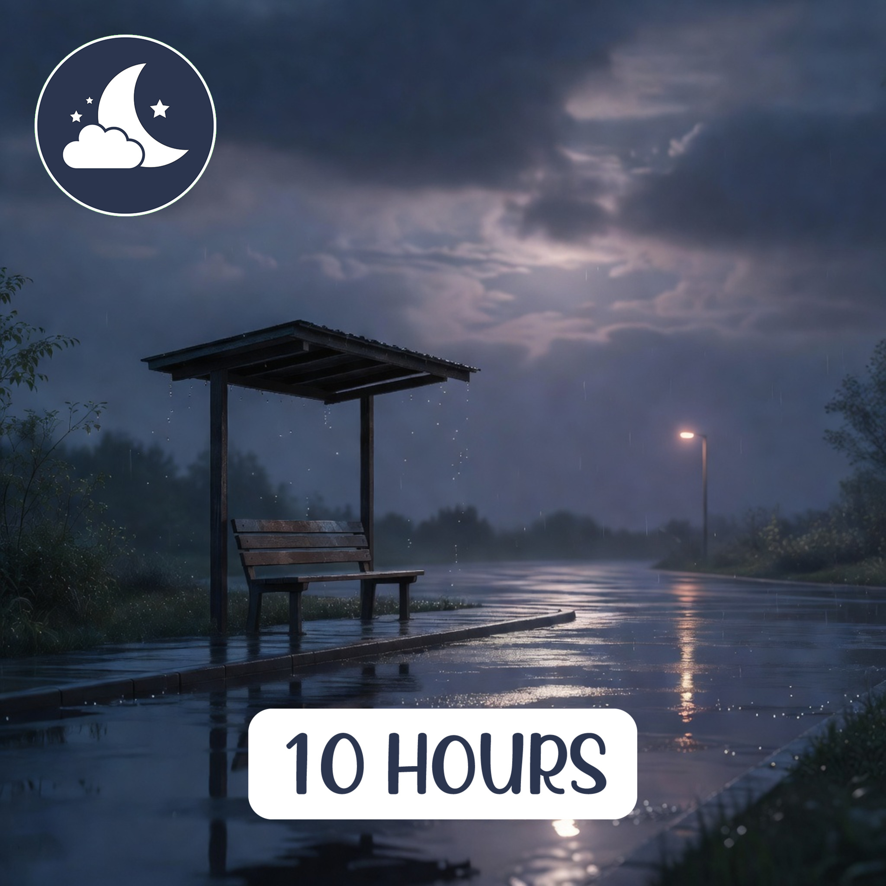 Falling Asleep at a Rainy Bus Stop - 10 Hours of Soothing Rain Sounds and Night Ambience episode artwork