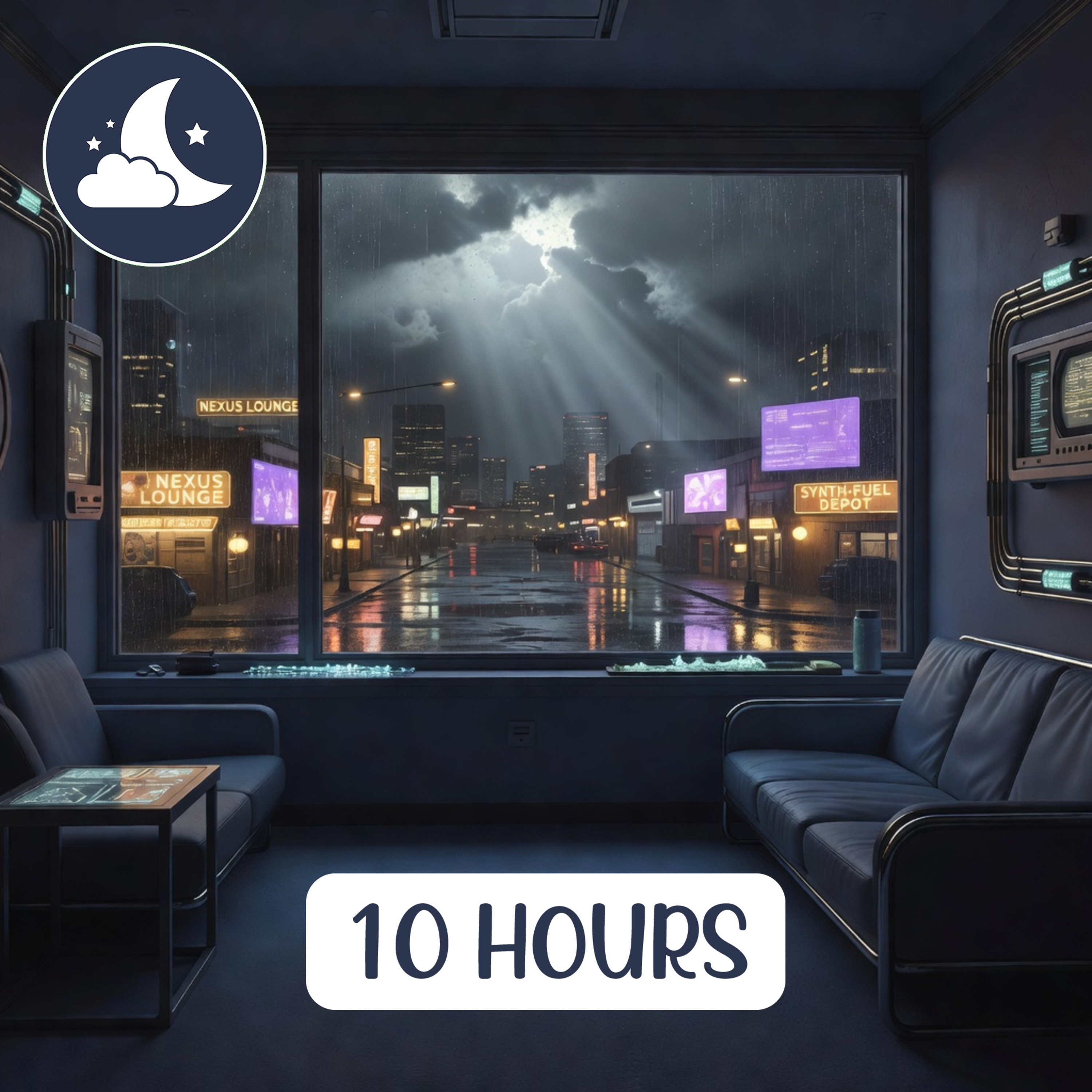 Cyberpunk 10 Hours Motel Rain Sounds for Deep Sleep and Relaxation episode artwork