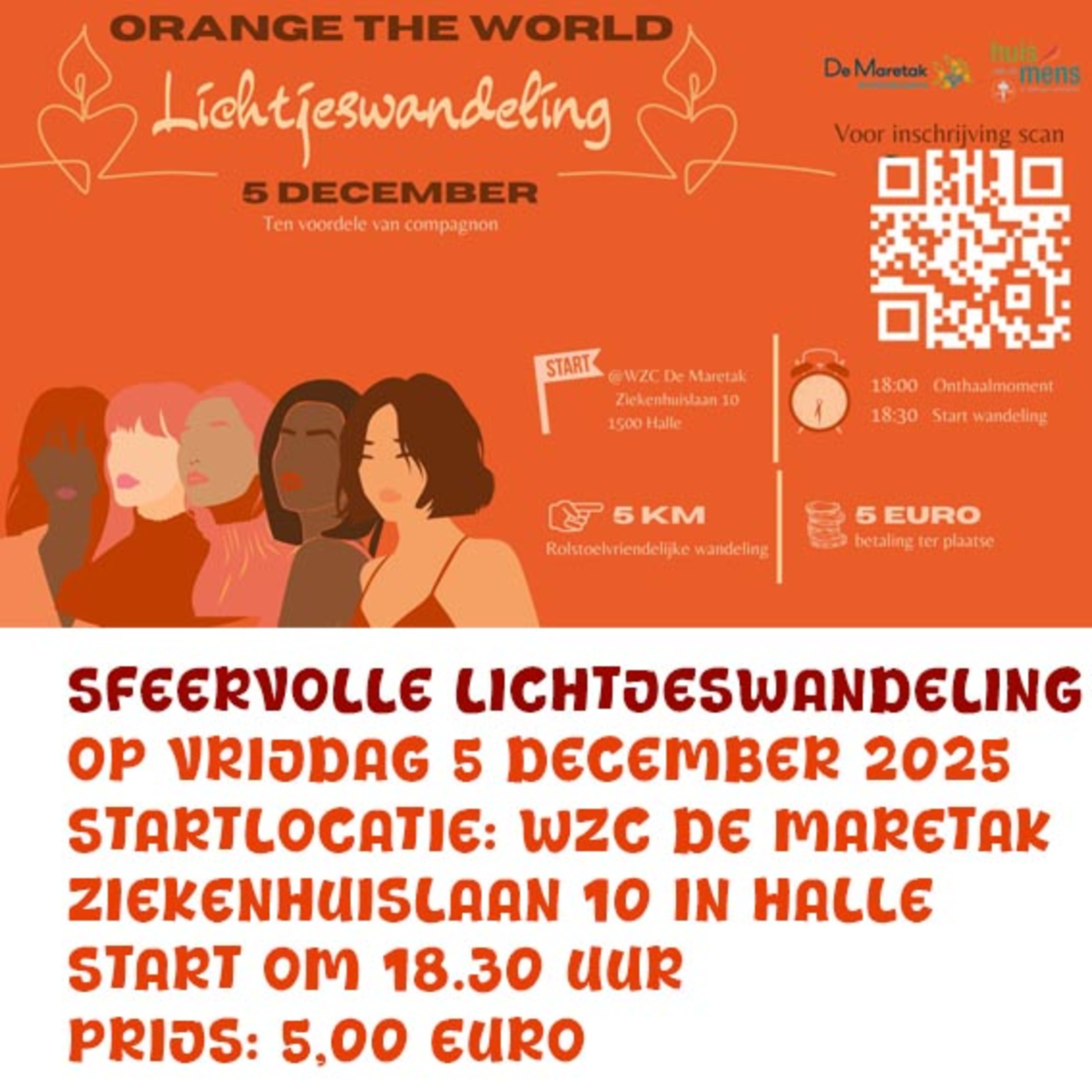 Lichtjes in beweging - Halle wandelt en duwt tegen geweld op vrouwen 