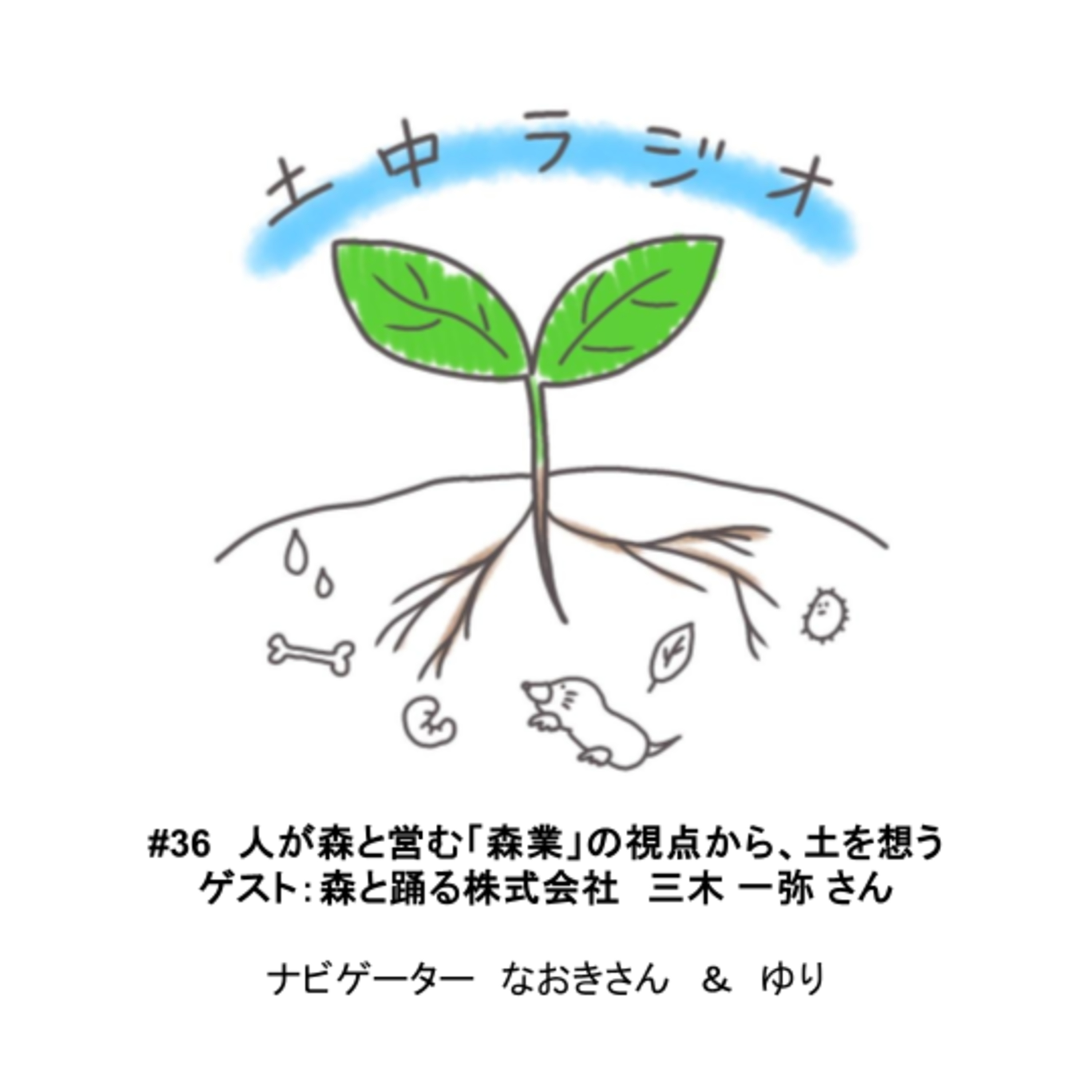土中ラジオ#36　人が森と営む「森業」の視点から、土を想う　ゲスト：三木一弥さん episode artwork