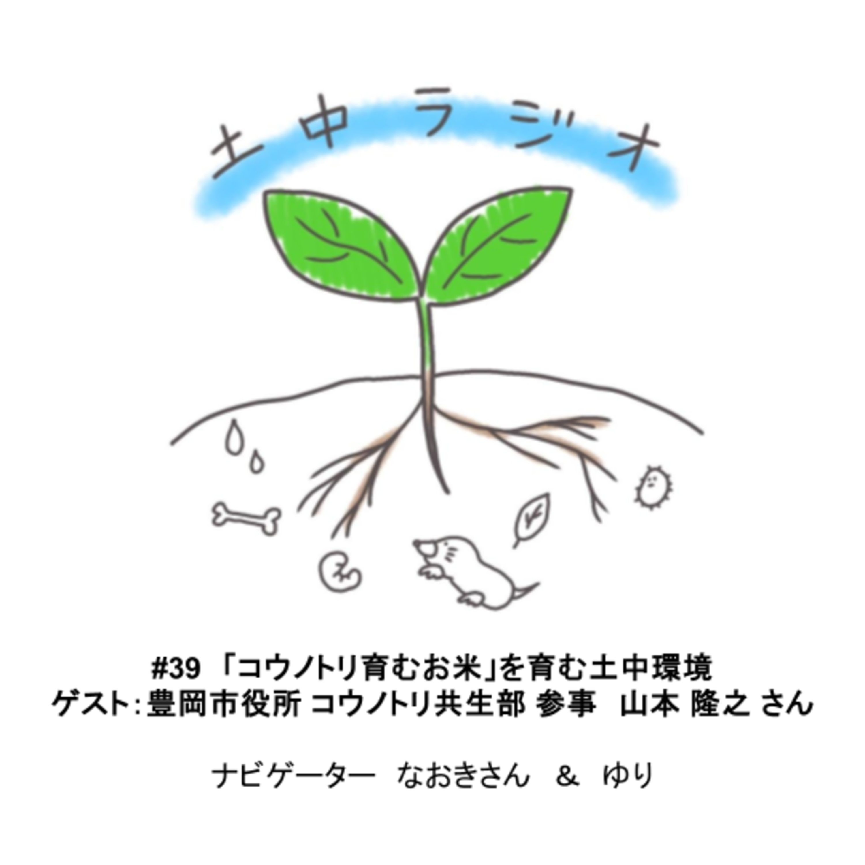 土中ラジオ#39　「コウノトリ育むお米」を育む土中環境　ゲスト：山本 隆之 さん episode artwork