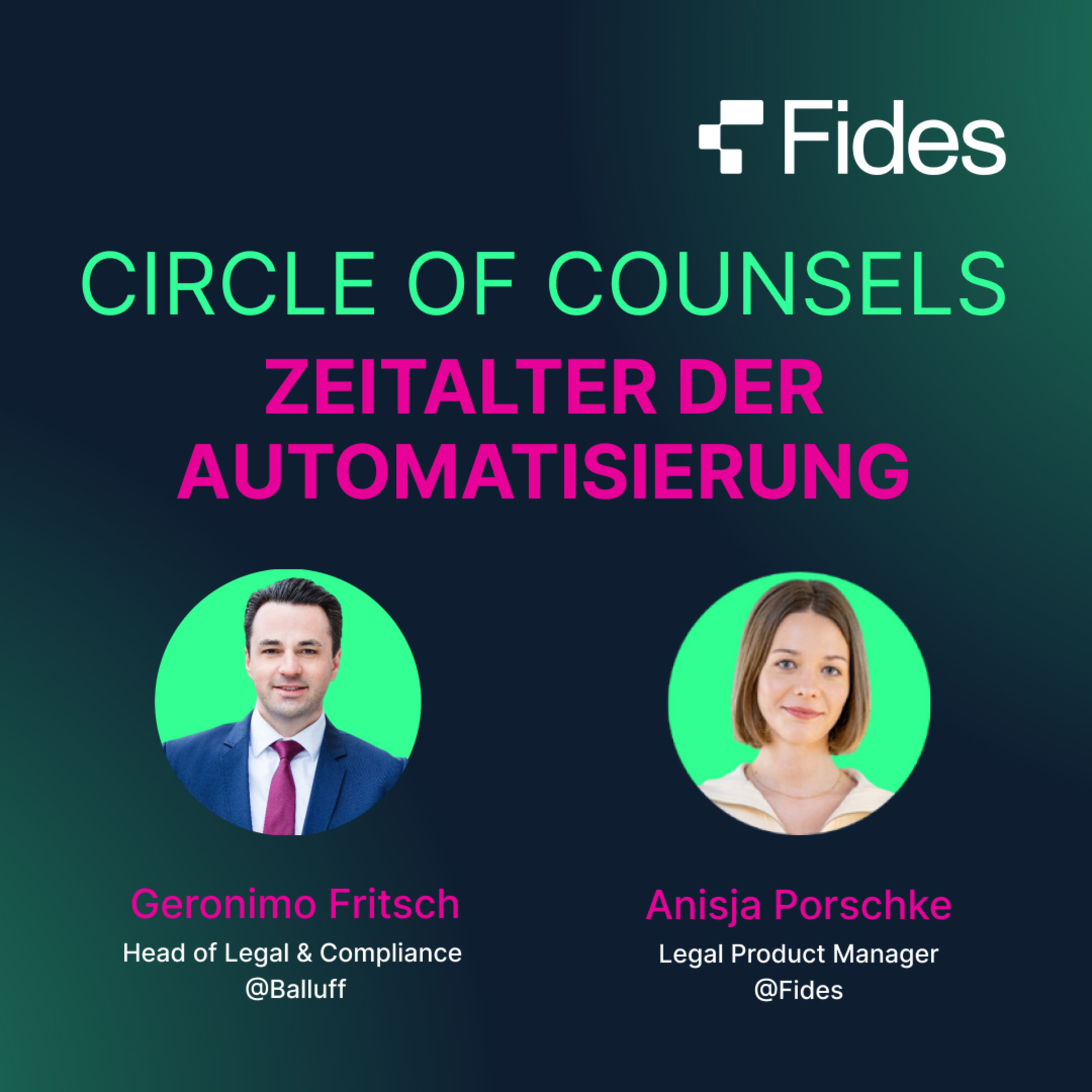 08 | Geronimo Fritsch (Balluff) über LegalTech im Mittelstand im Zeitalter der Automatisierung - Circle of Counsels Stuttgart episode artwork
