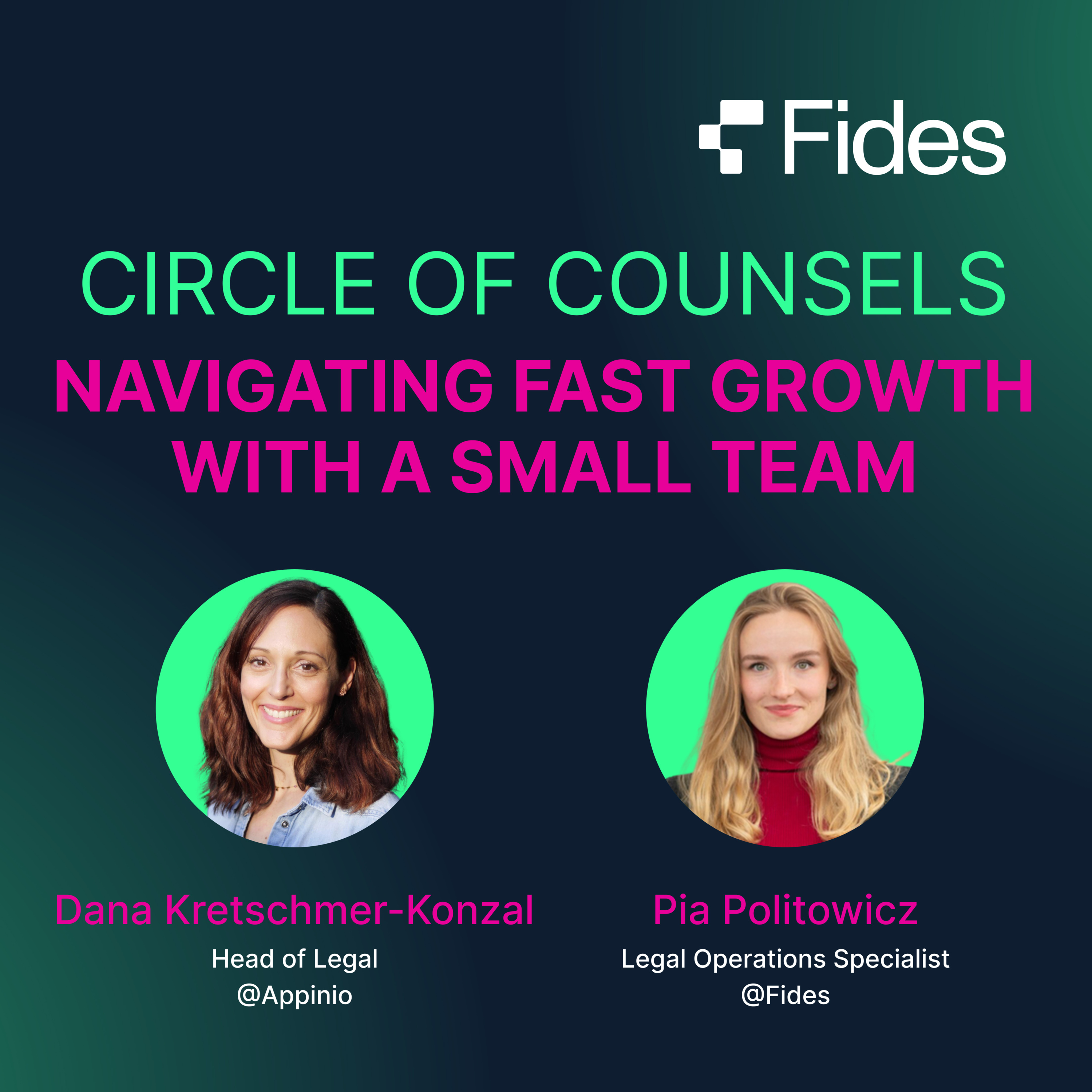22 | Dana Kretschmer-Konzal (Appinio) on navigating fast growth with a small team - Circle of Counsels Hamburg episode artwork