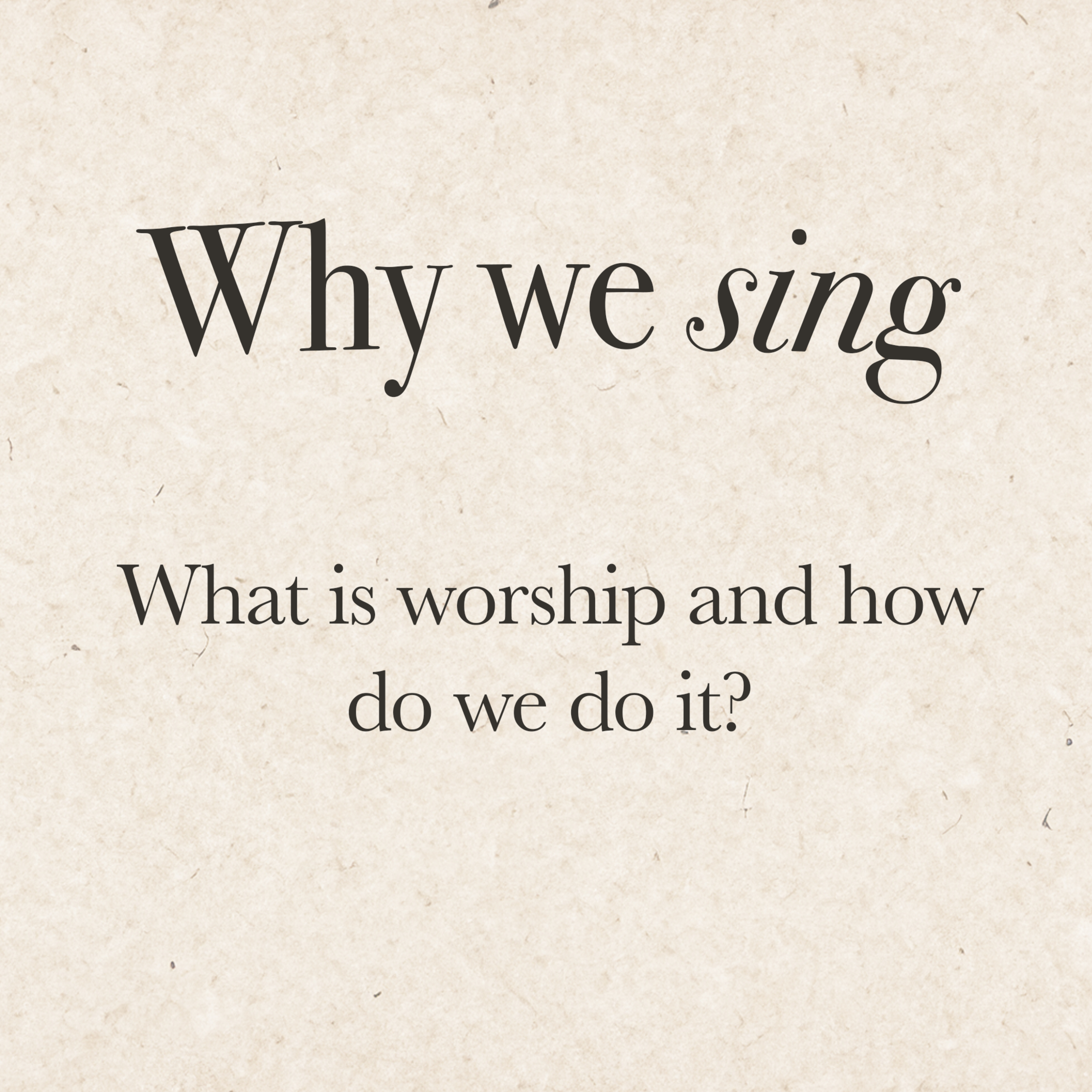 Why we church: Why we sing - Anna Vernon episode artwork