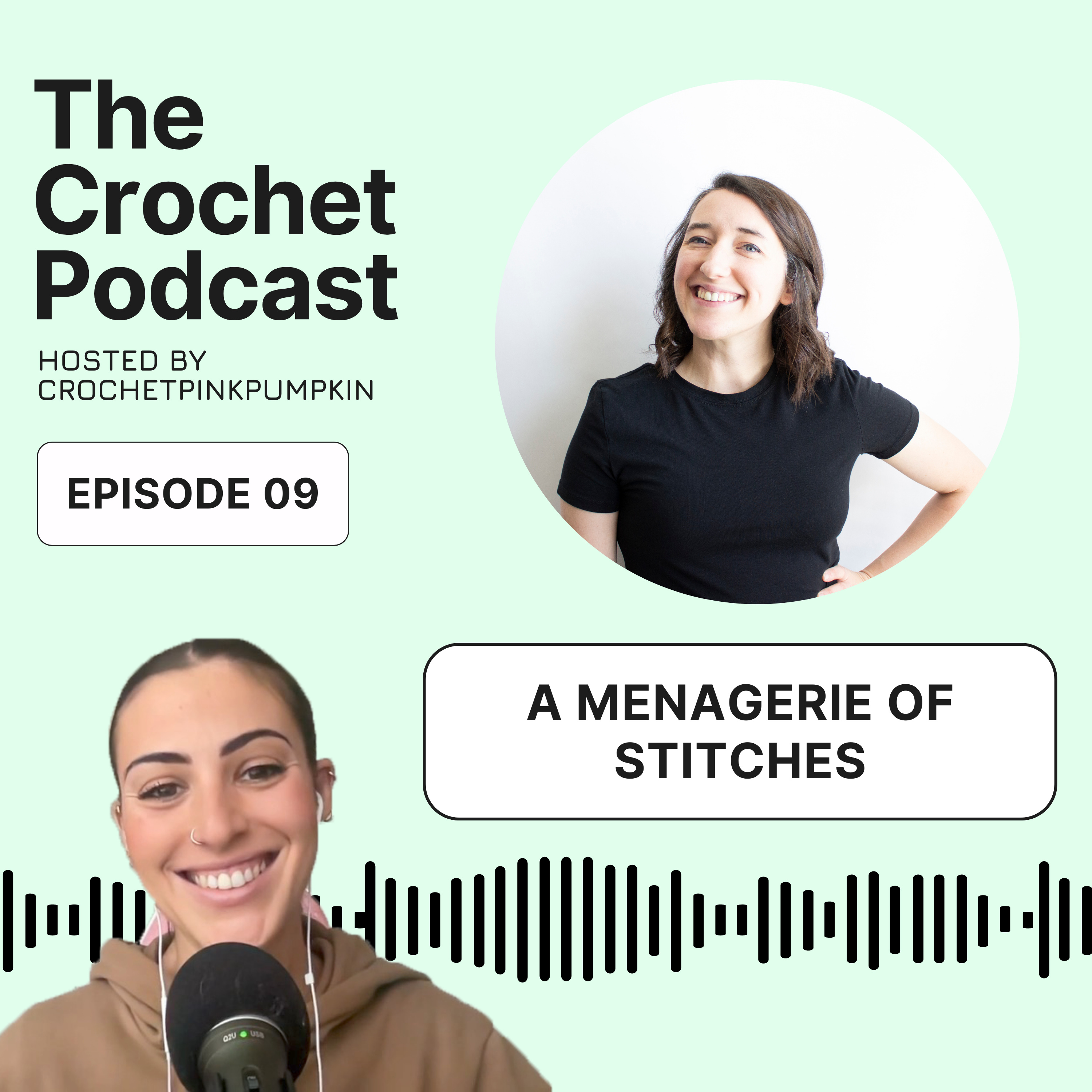 Ep #9 A MENAGERIE OF STITCHES - The Crochet Podcast | Meet Your Favorite Crochet Artist episode artwork