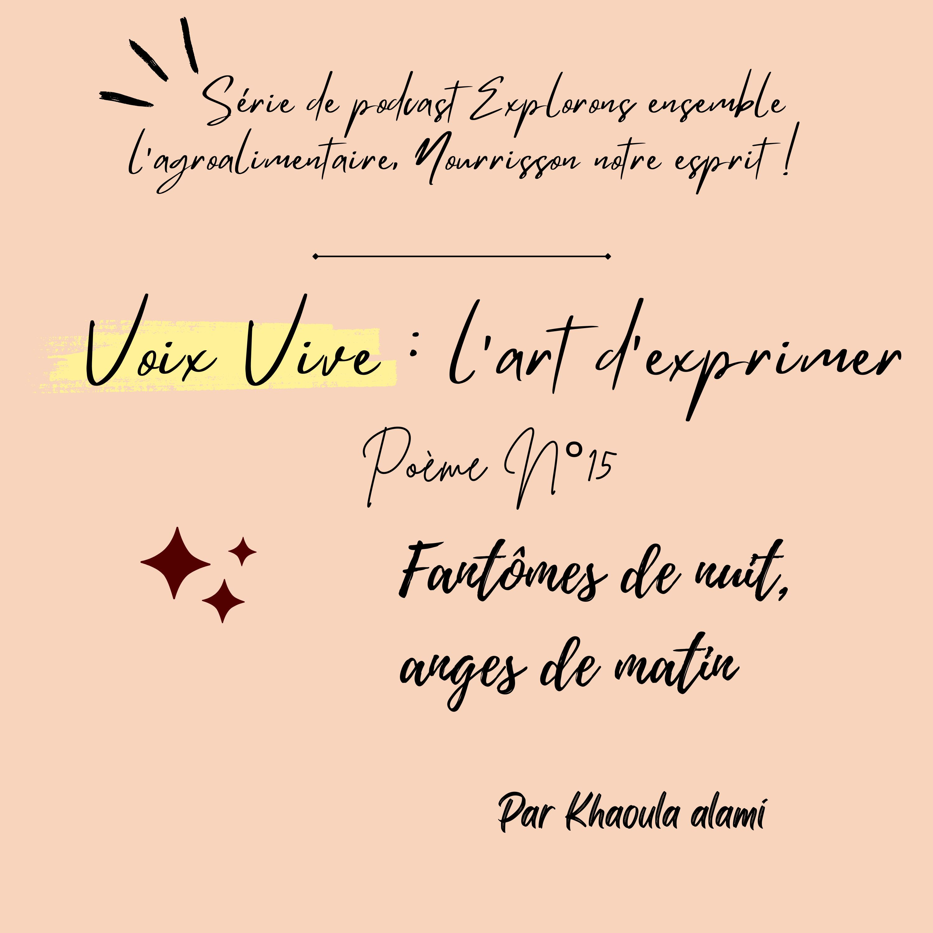 Poème N°15 : Fantômes de nuit et anges de matin