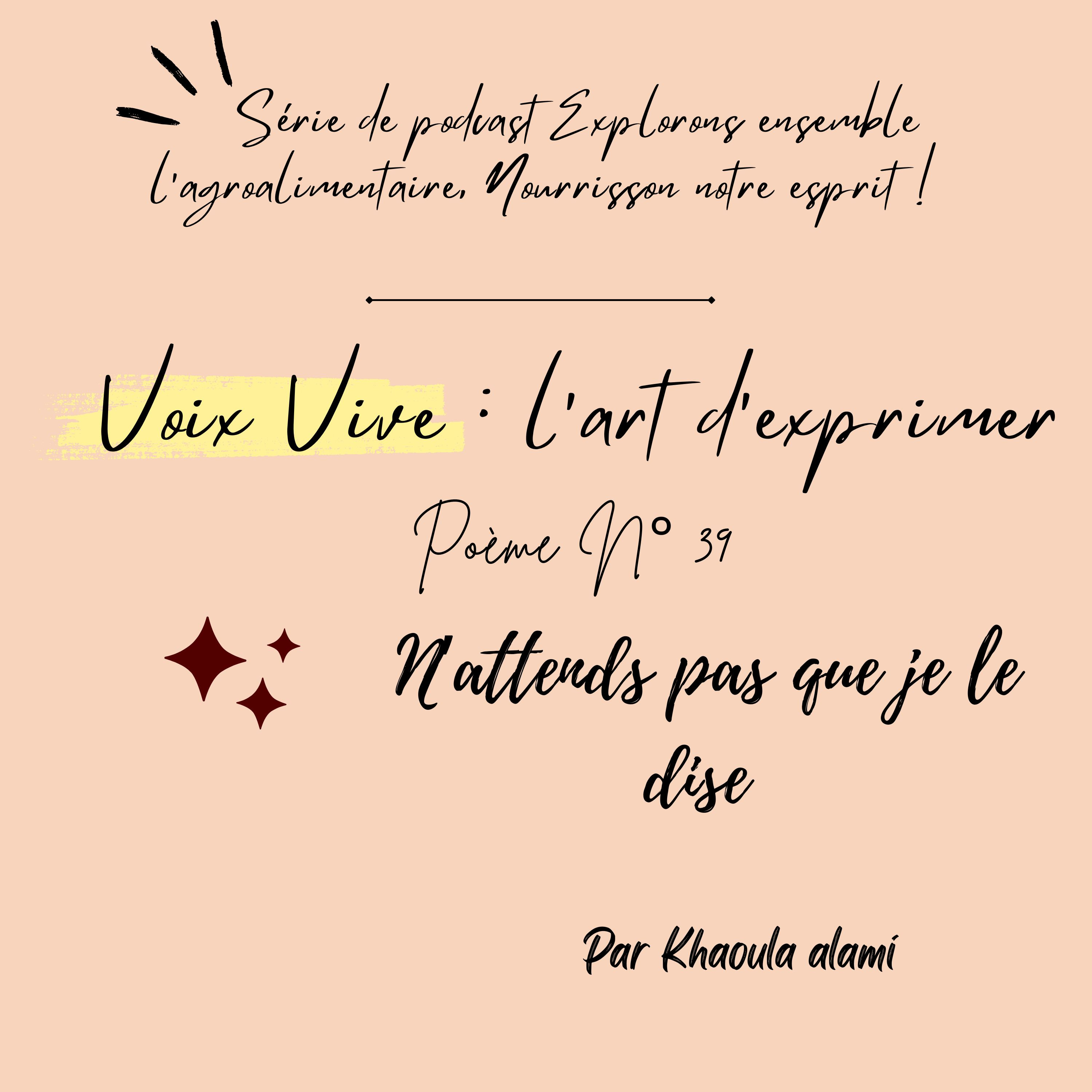 Poème N°39 : N’attends pas que je le dise episode artwork