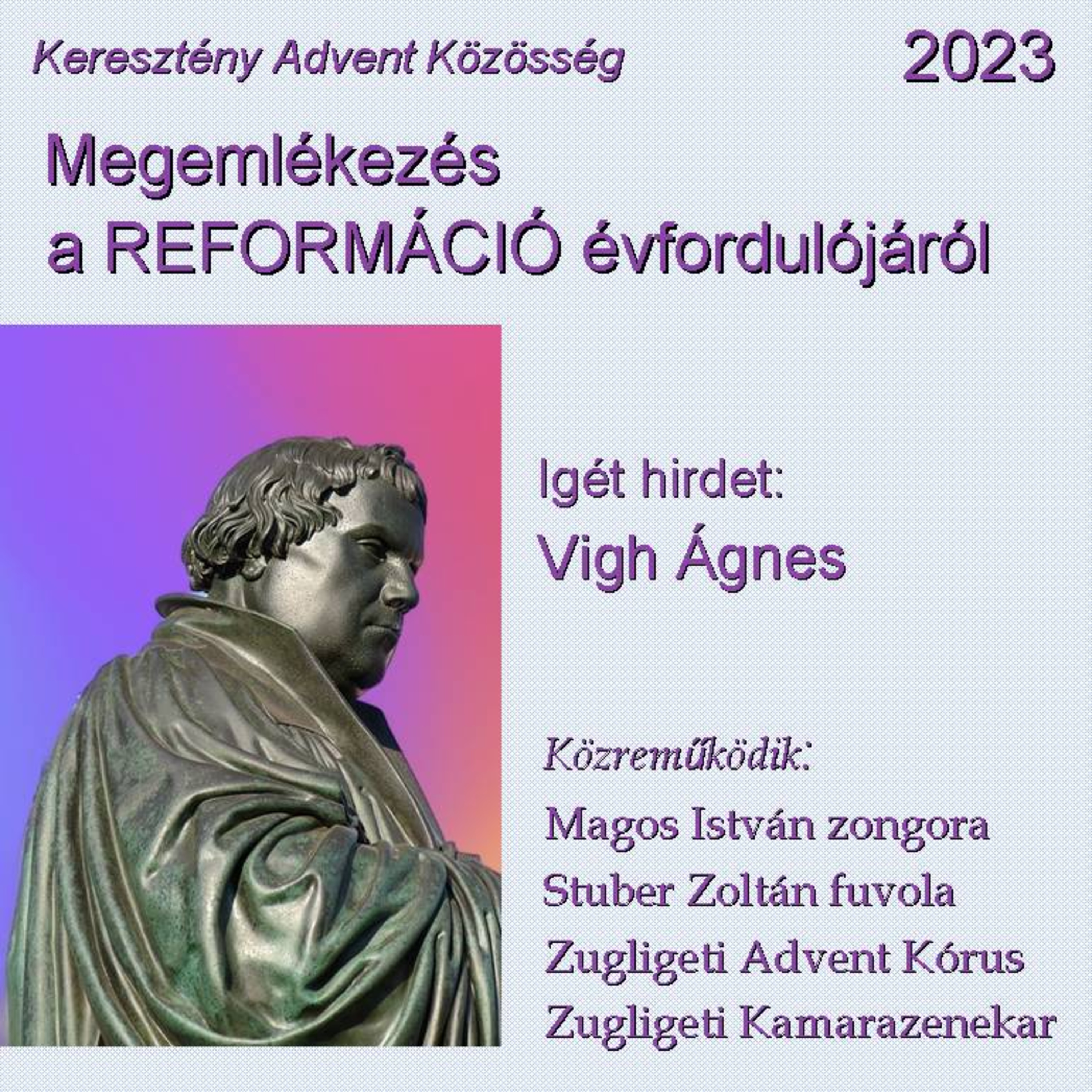 Megemlékezés a reformáció évfordulójáról • Vigh Ágnes • 2023.12.04. episode artwork