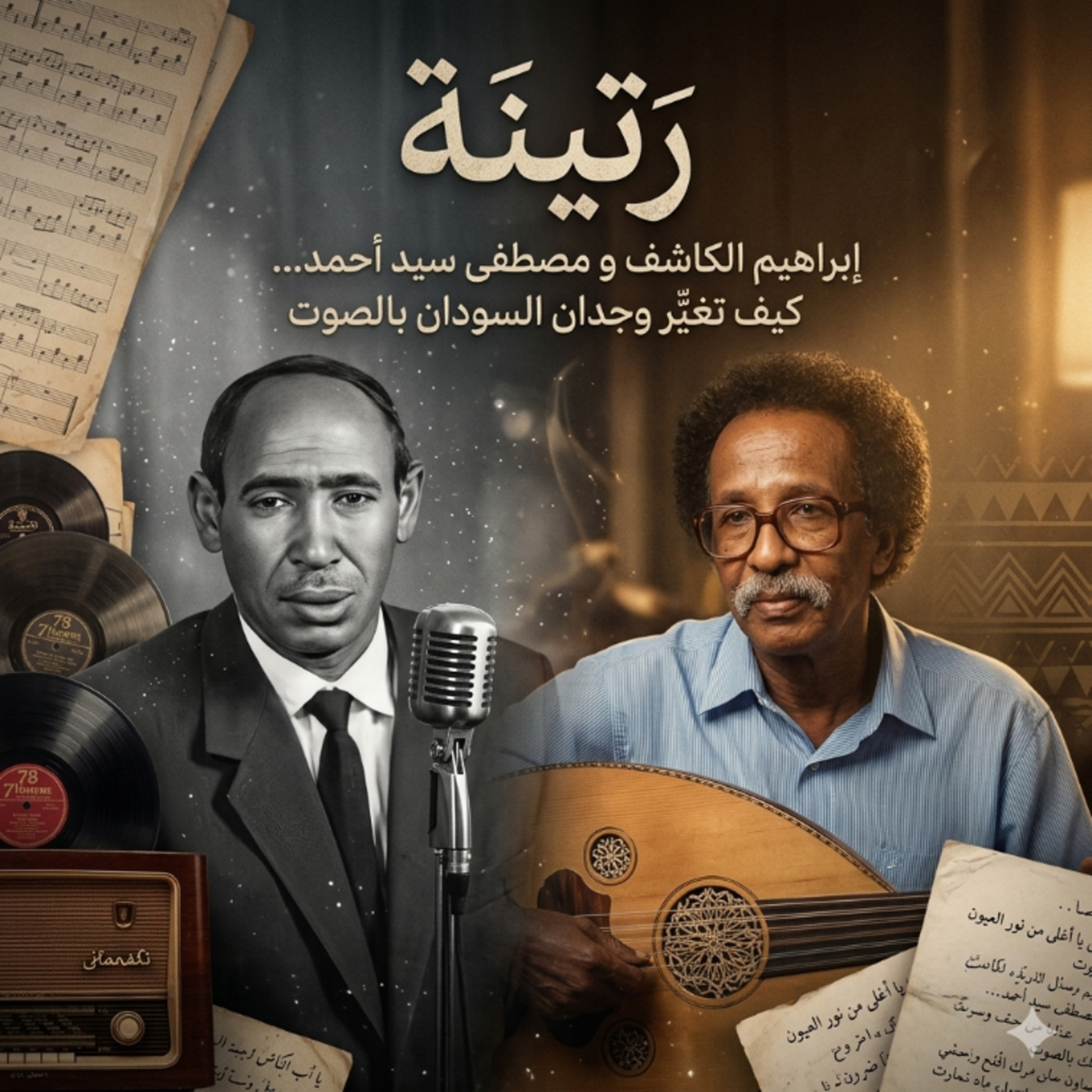 🎙️ رتينة | إبراهيم الكاشف و مصطفى سيد أحمد كيف تغيّر وجدان السودان… بالصوت؟