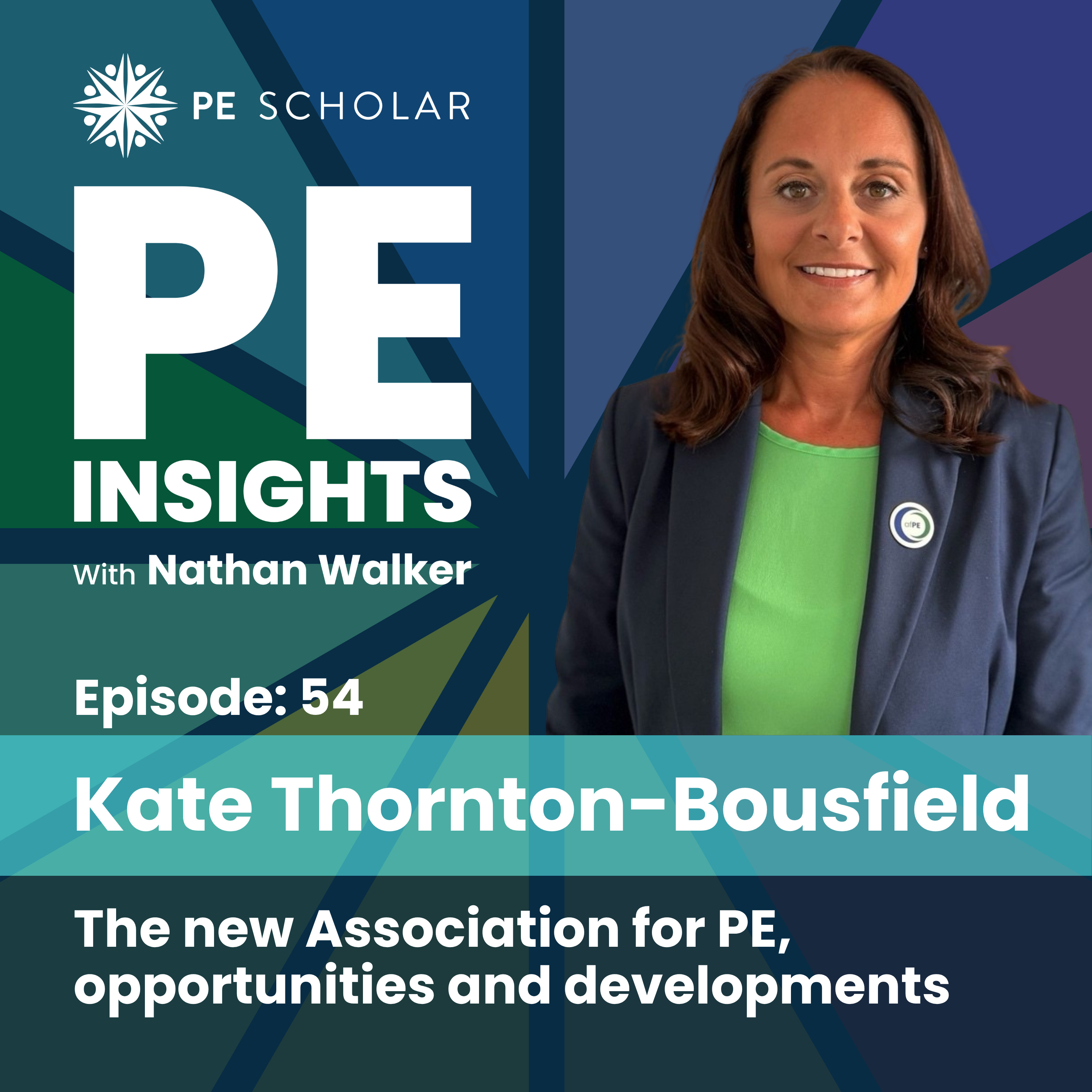 Episode 54 - Kate Thornton-Bousfield (CEO of the Association for Physical Education) - The new afPE, opportunities and developments.