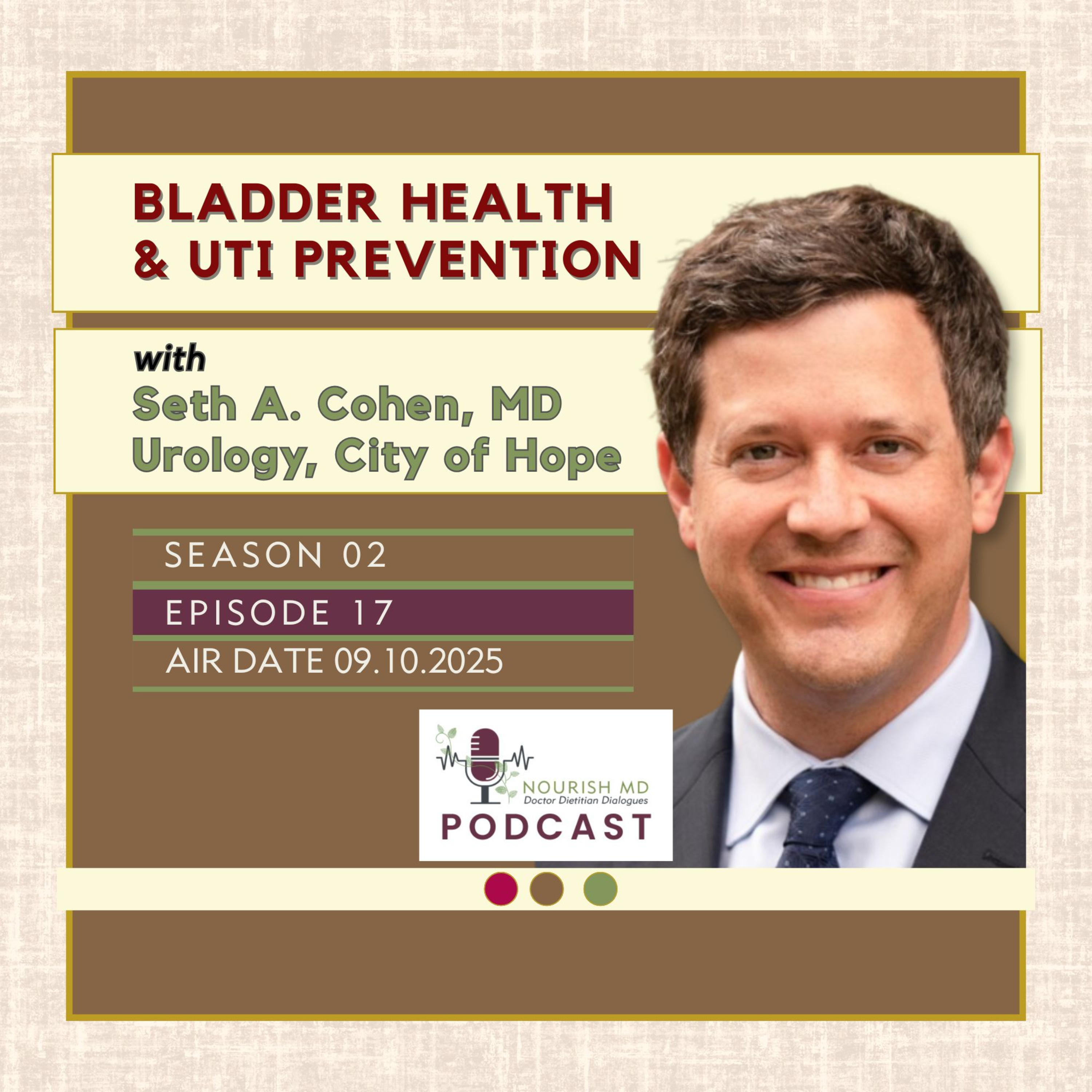 Bladder Health & UTI Prevention — with Dr. Seth A. Cohen | Nourish MD Podcast S02-E17 episode artwork