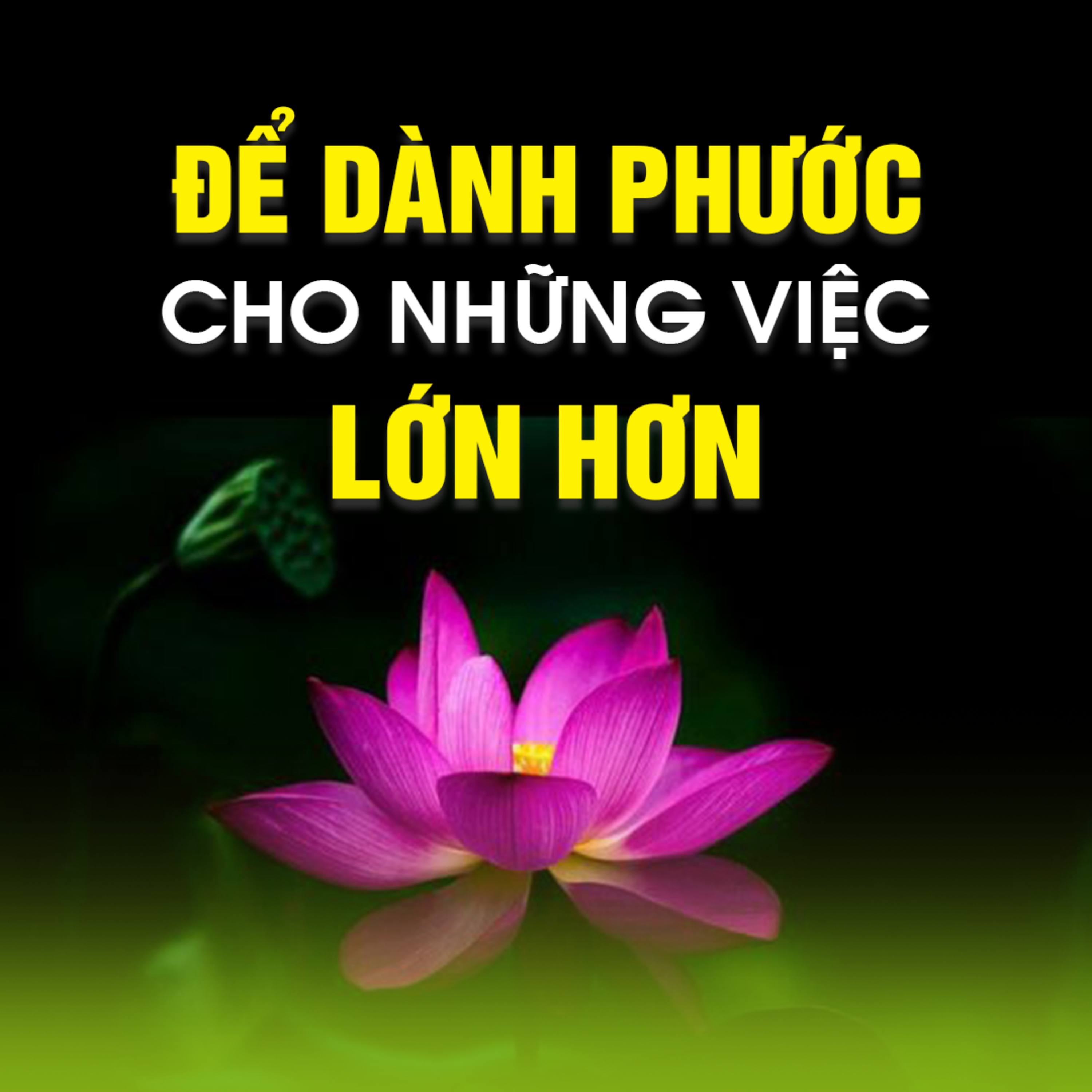 ĐỂ DÀNH PHƯỚC CHO NHỮNG VIỆC LỚN HƠN 