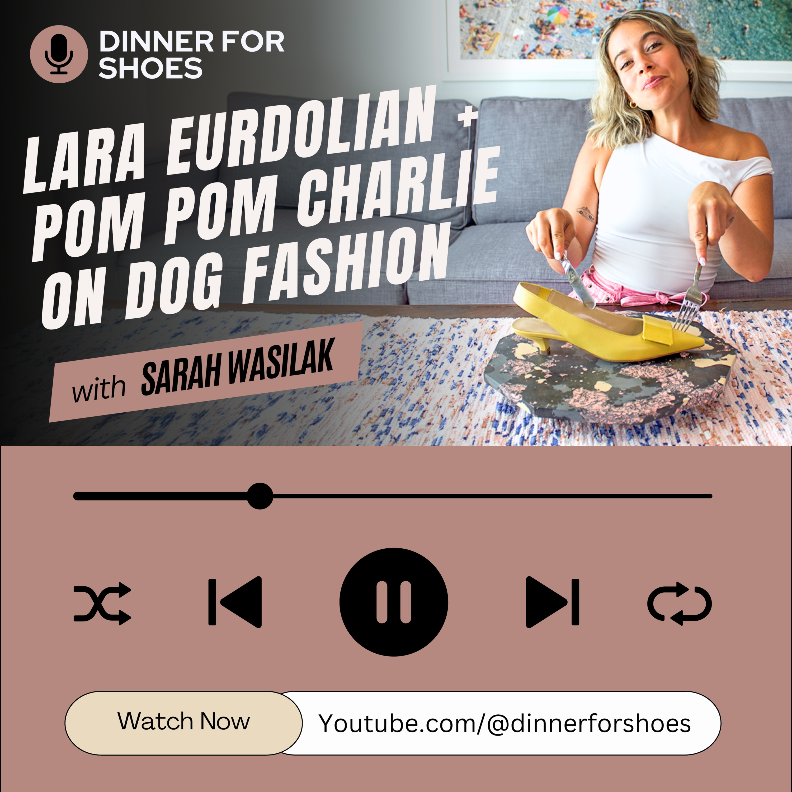 Lara Eurdolian + Pom Pom Charlie Chat Dog Fashion Trends & Pet Style Tips | Dinner for Shoes episode artwork