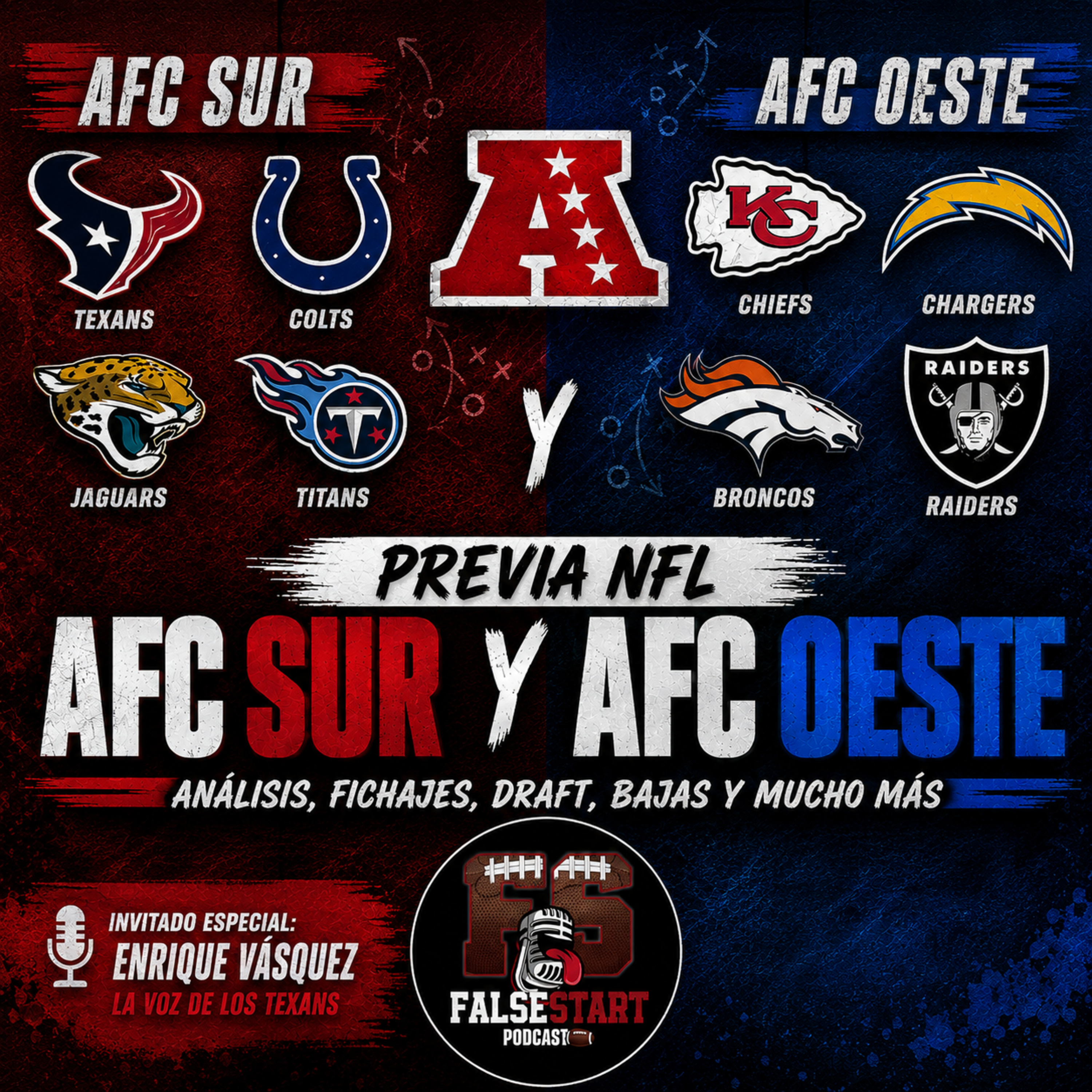 Portada de FALSE START Podcast NFL en español