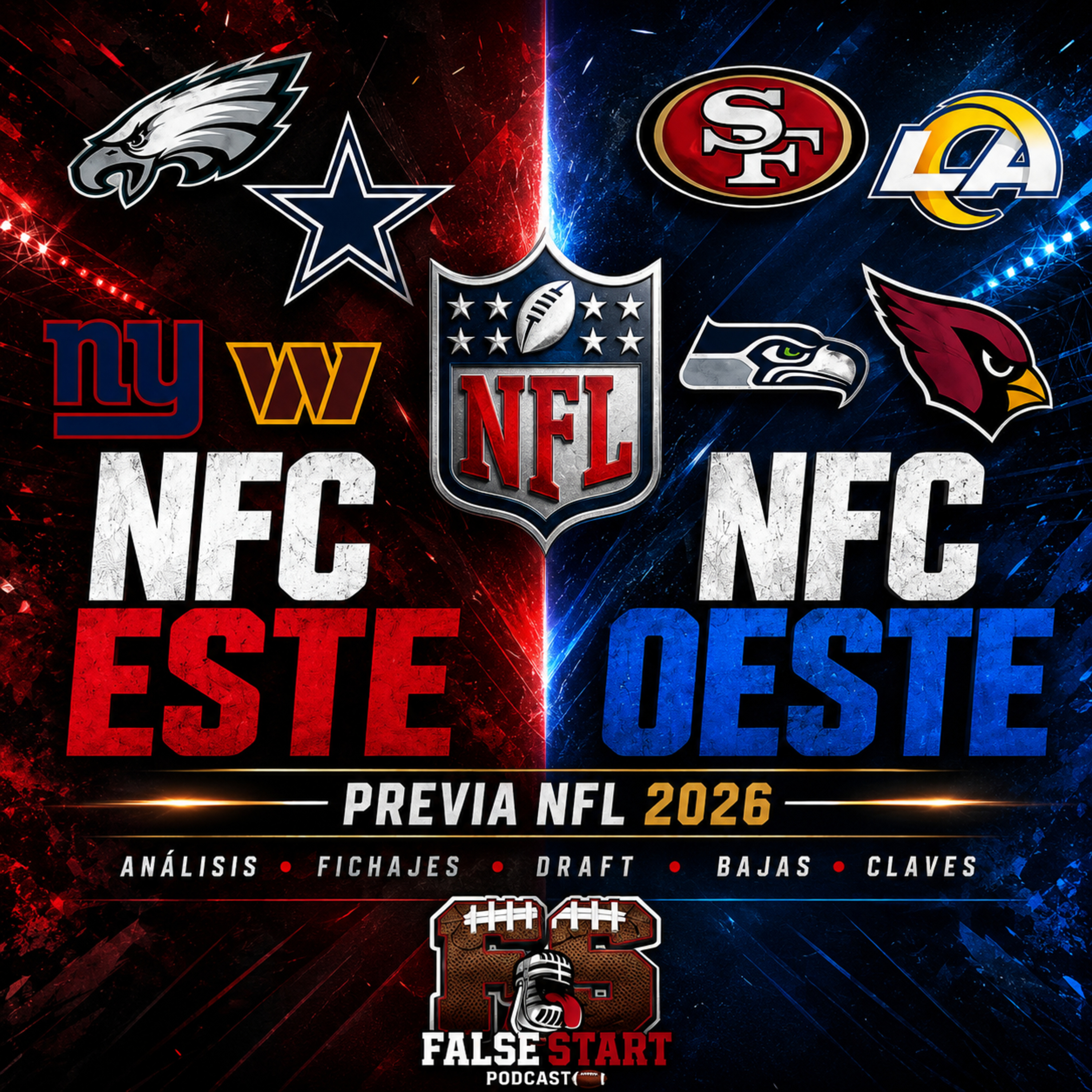 Portada de FALSE START Podcast NFL en español