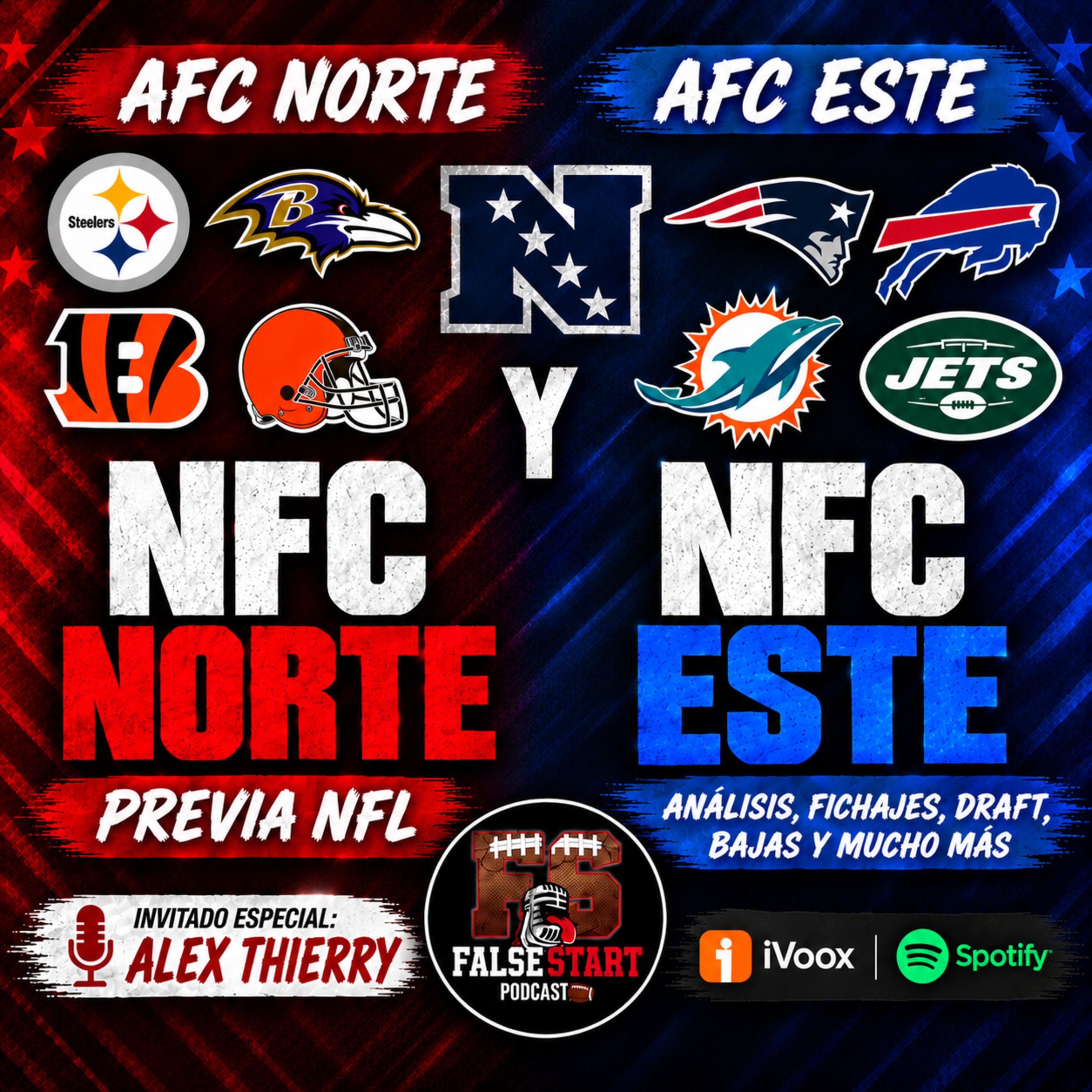 Portada de FALSE START Podcast NFL en español