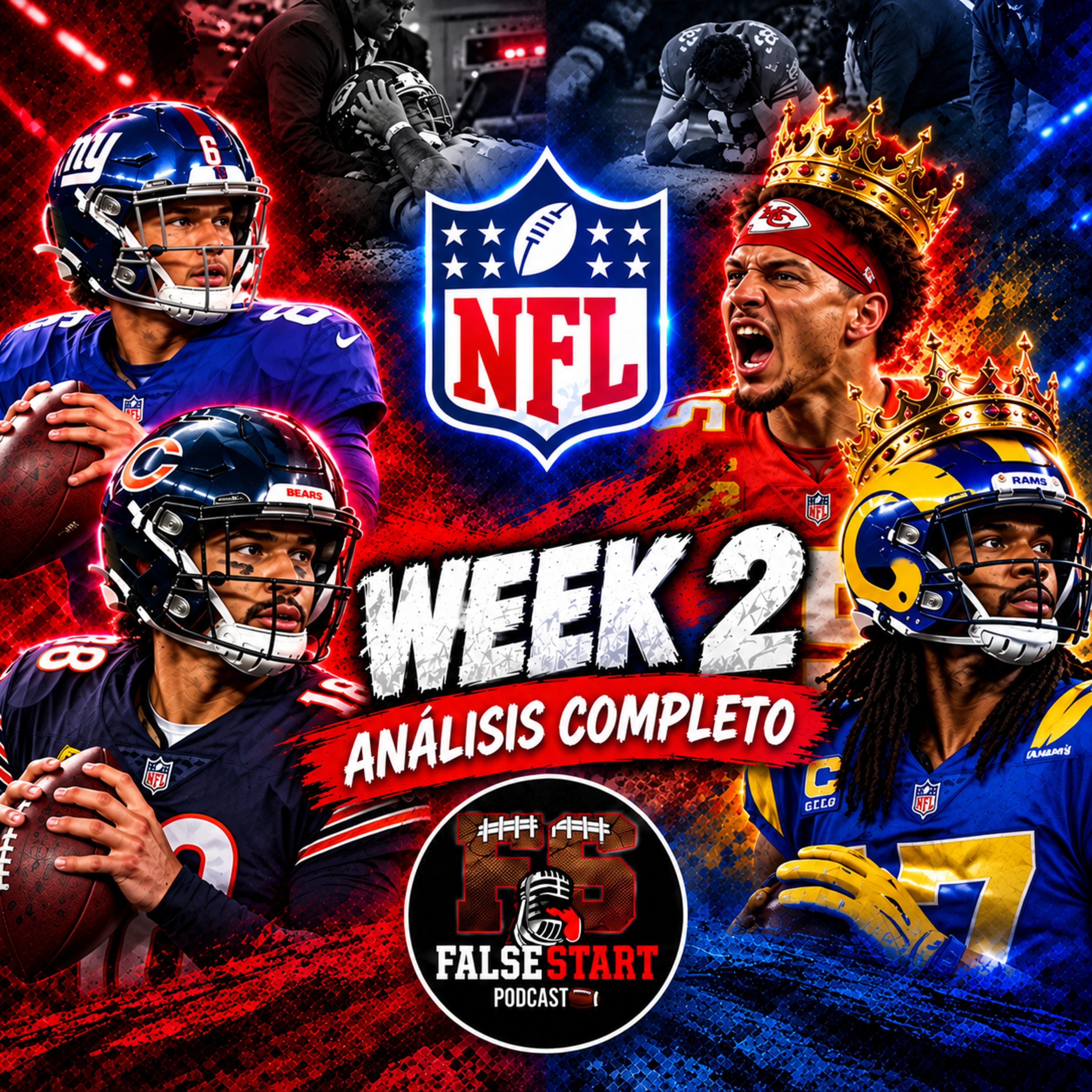Portada de FALSE START Podcast NFL en español
