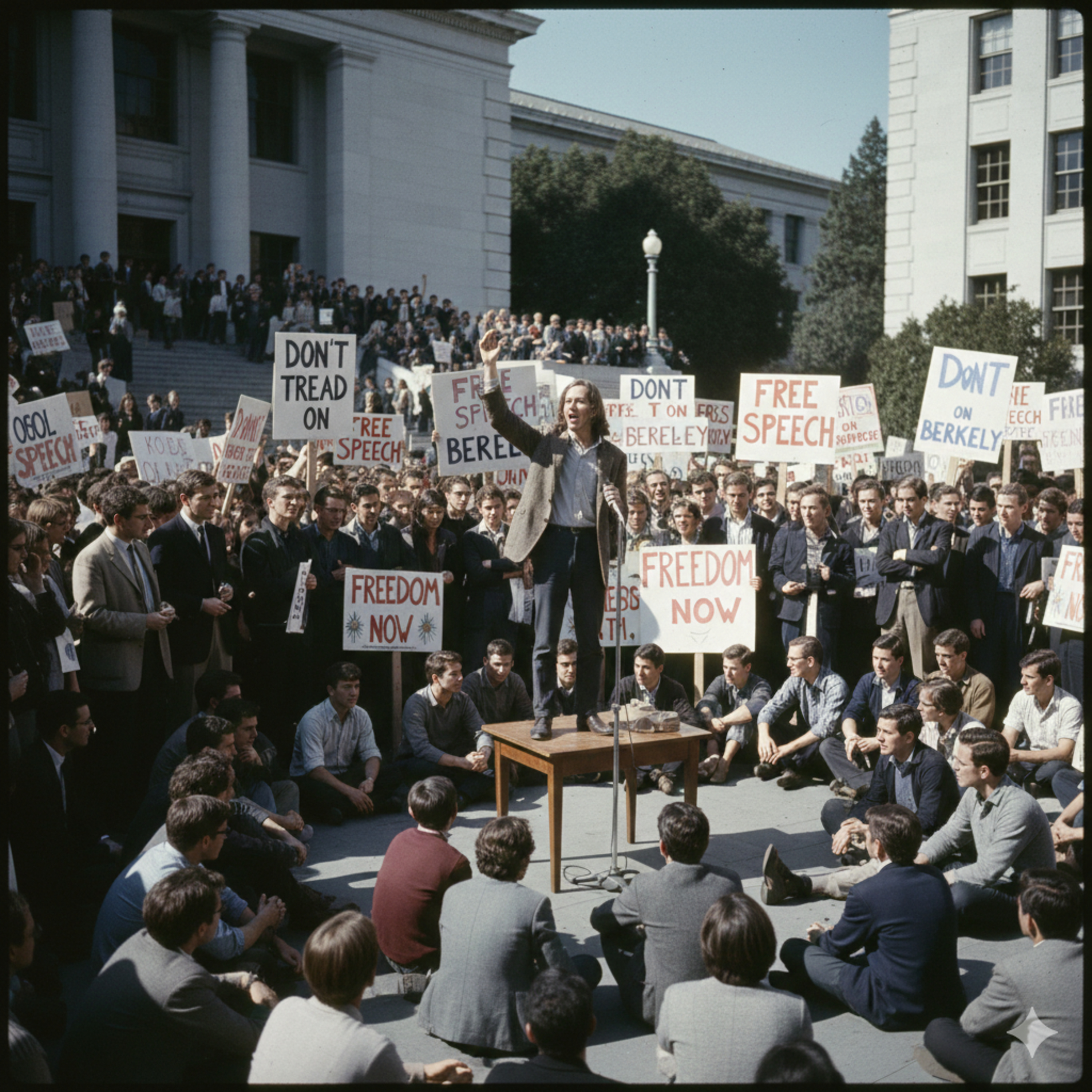 The 1960's Free Speech movement and Hippies episode artwork